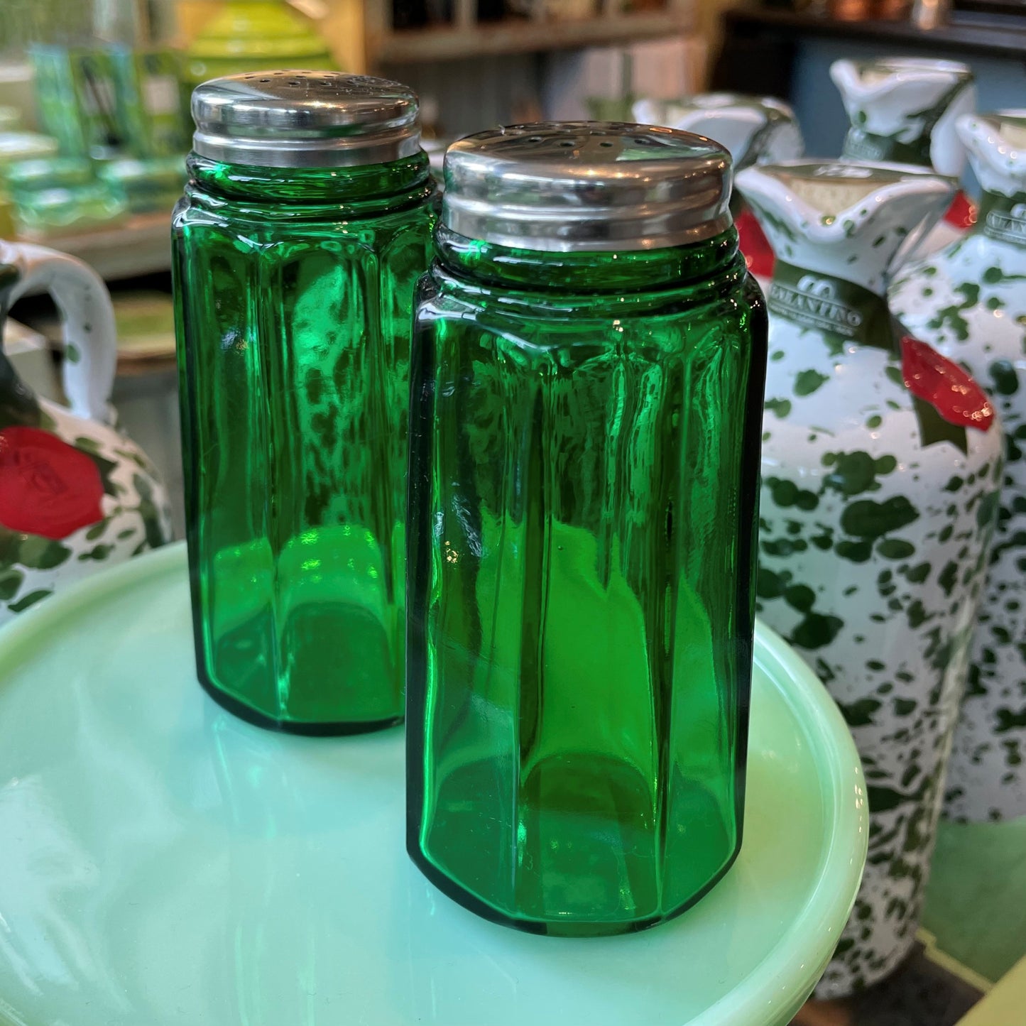 Green Salt & Pepper Set