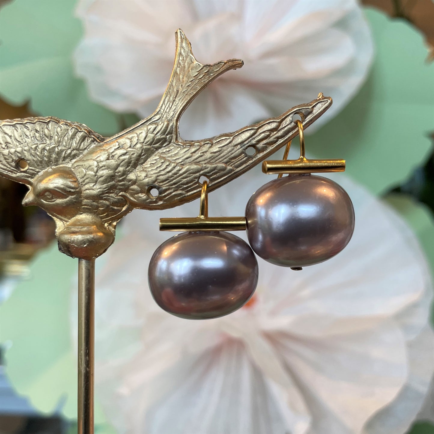 Large Pebble Periwinkle Earrings