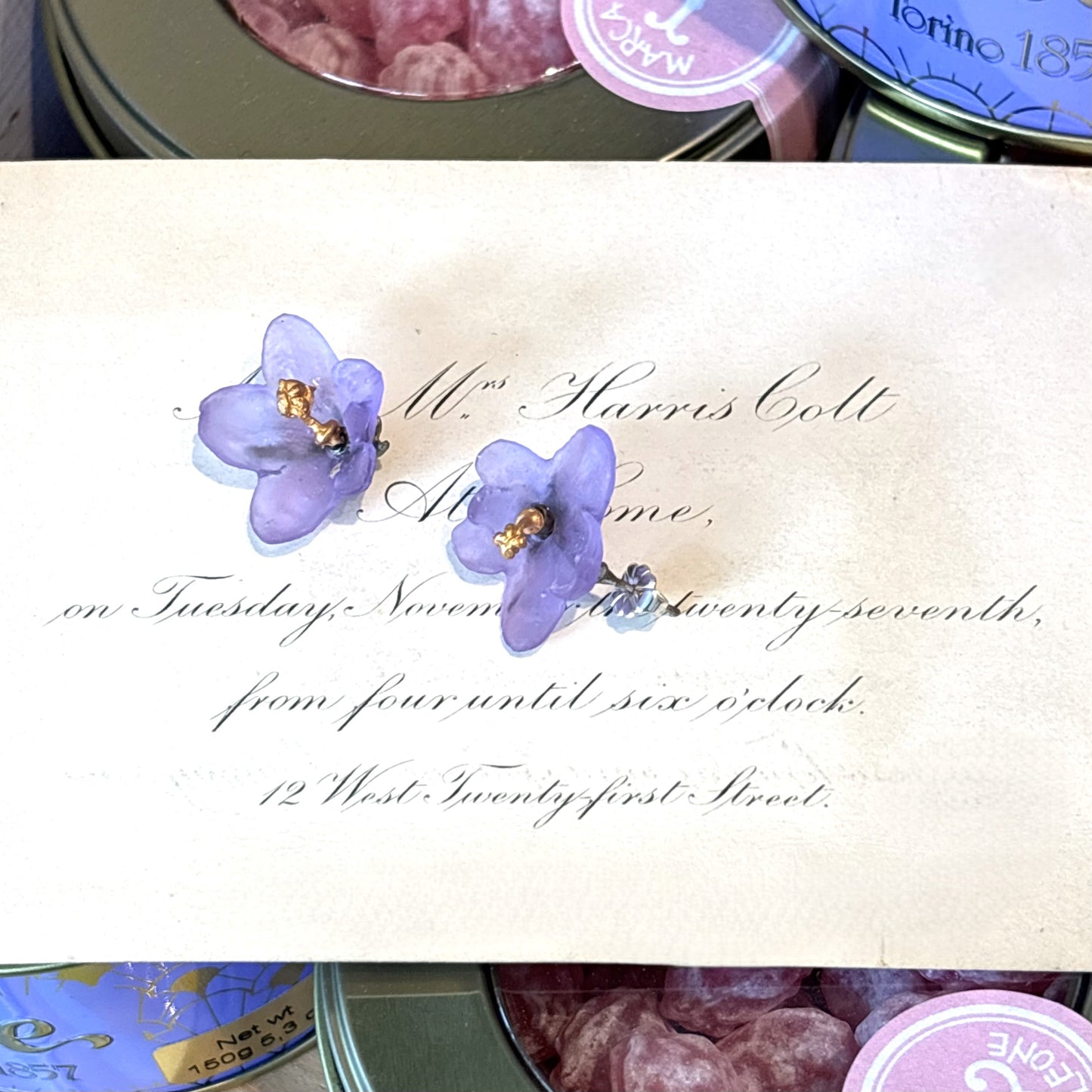 African Violet Post Earrings