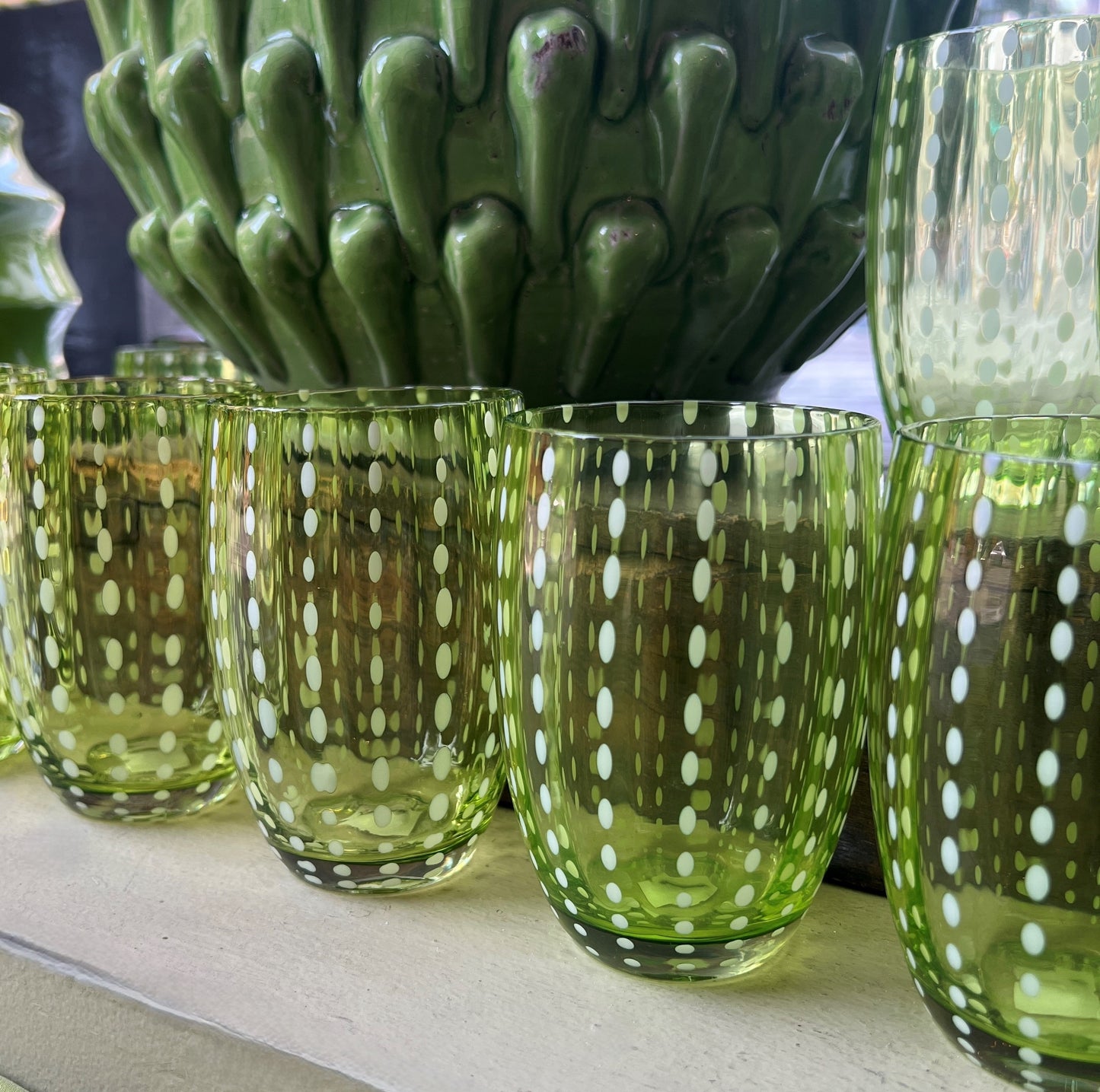 Apple Green Dotted Tumbler