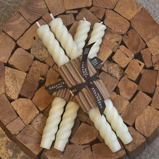 Cream Beeswax Rope Taper Set