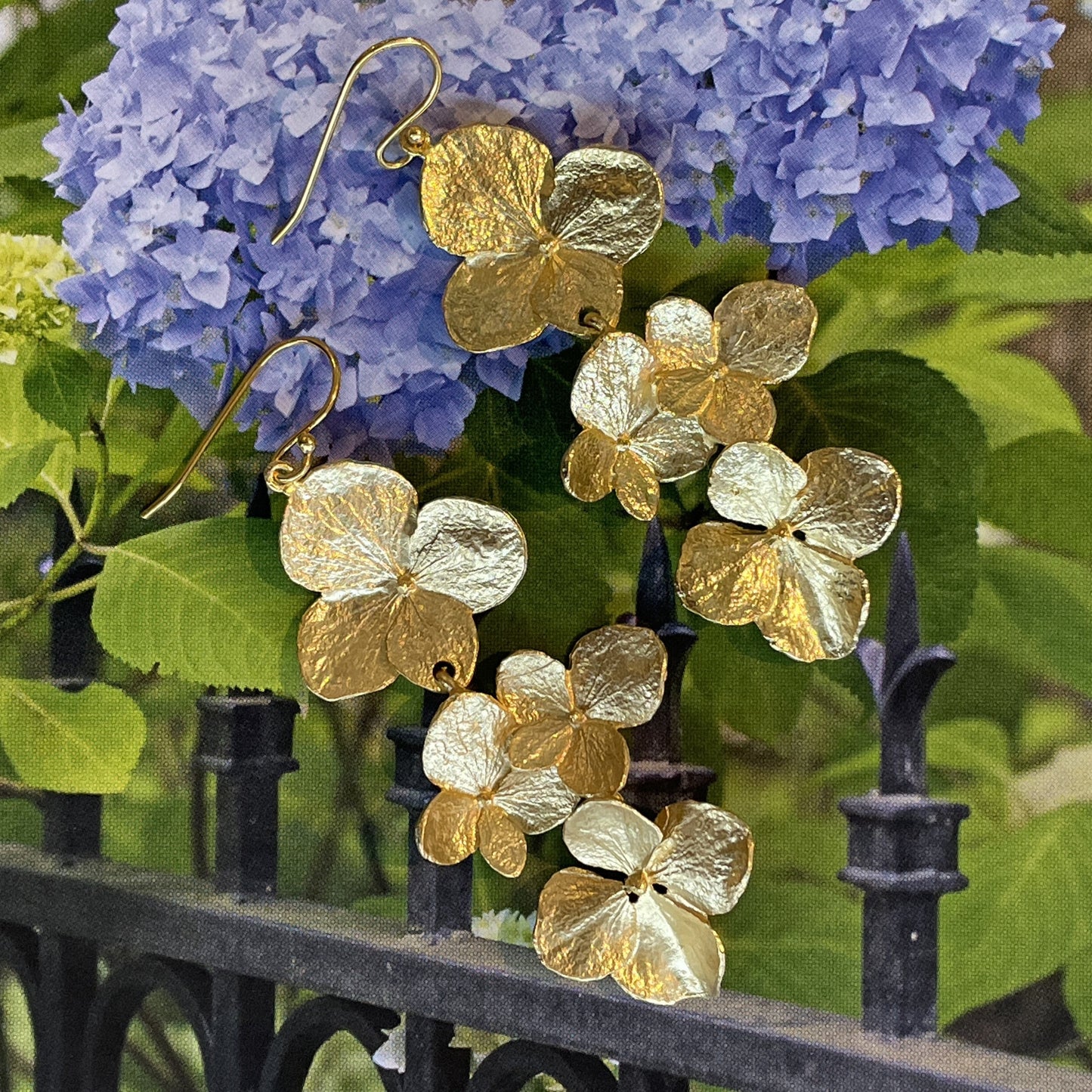 Long Hydrangea Earrings