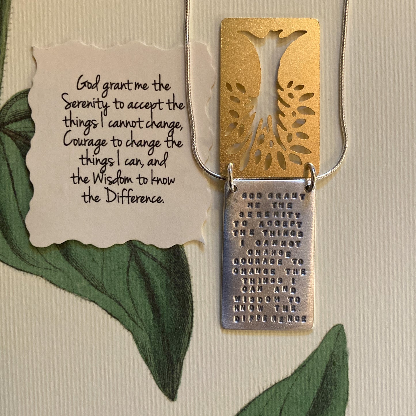 Serenity, Courage, Wisdom Quote Necklace