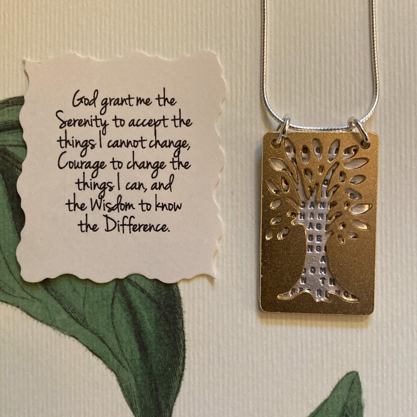 Serenity, Courage, Wisdom Quote Necklace