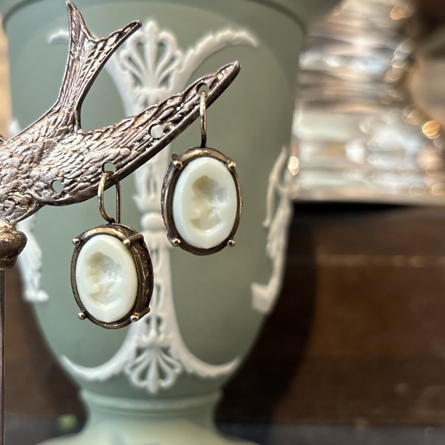 Ivory Intaglio Earrings