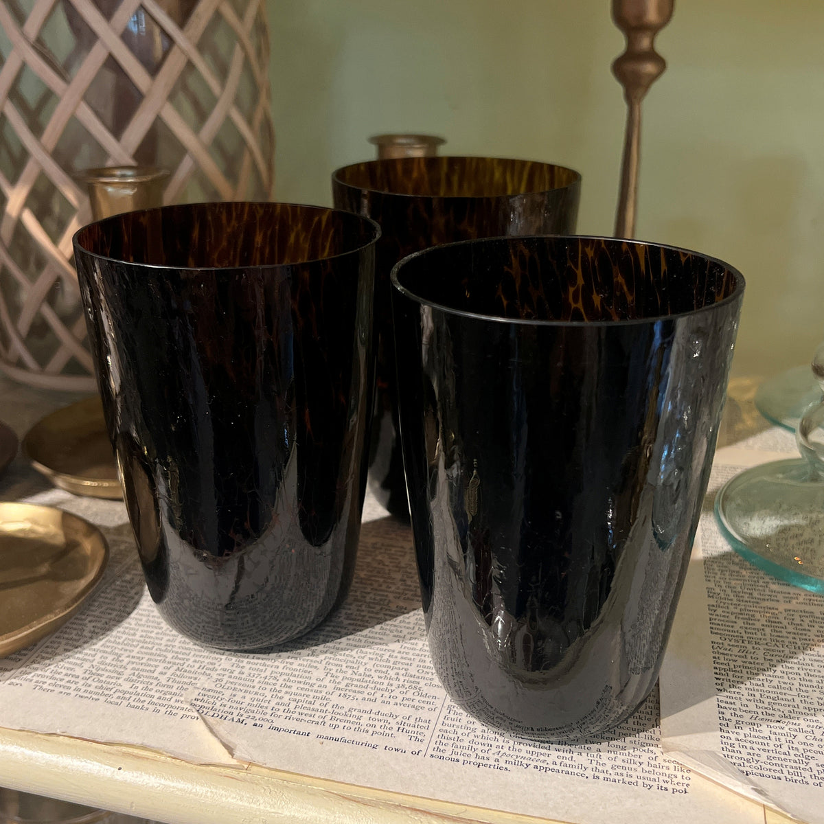 Vintage Tortoise Glass Tumbler
