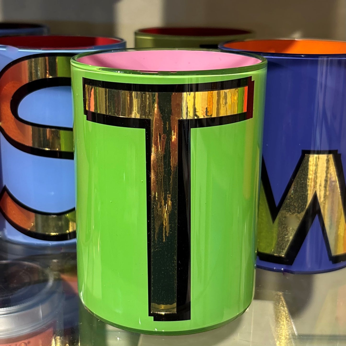 "T" Kelly Green Bridie Hall Brush Pot