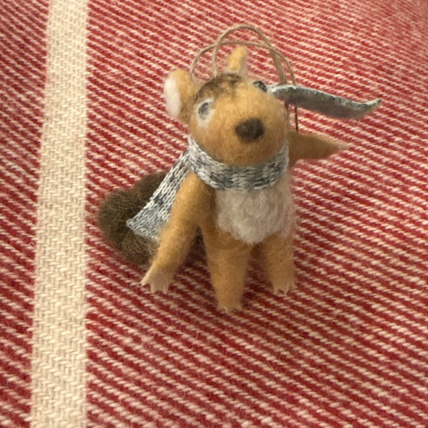 Wool Ski Squirrel Ornament