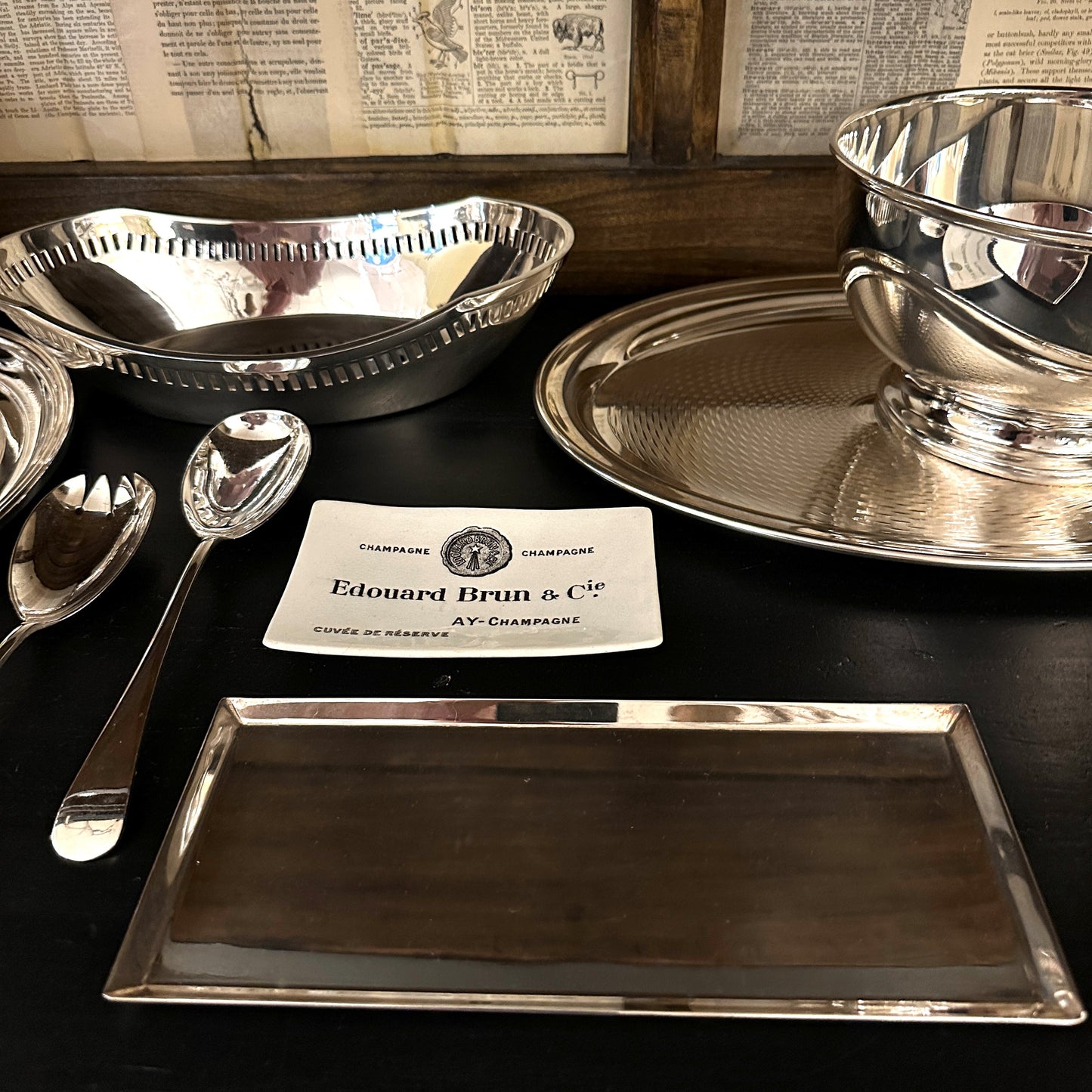 Vintage Hotel Silver Small Rectangular Tray