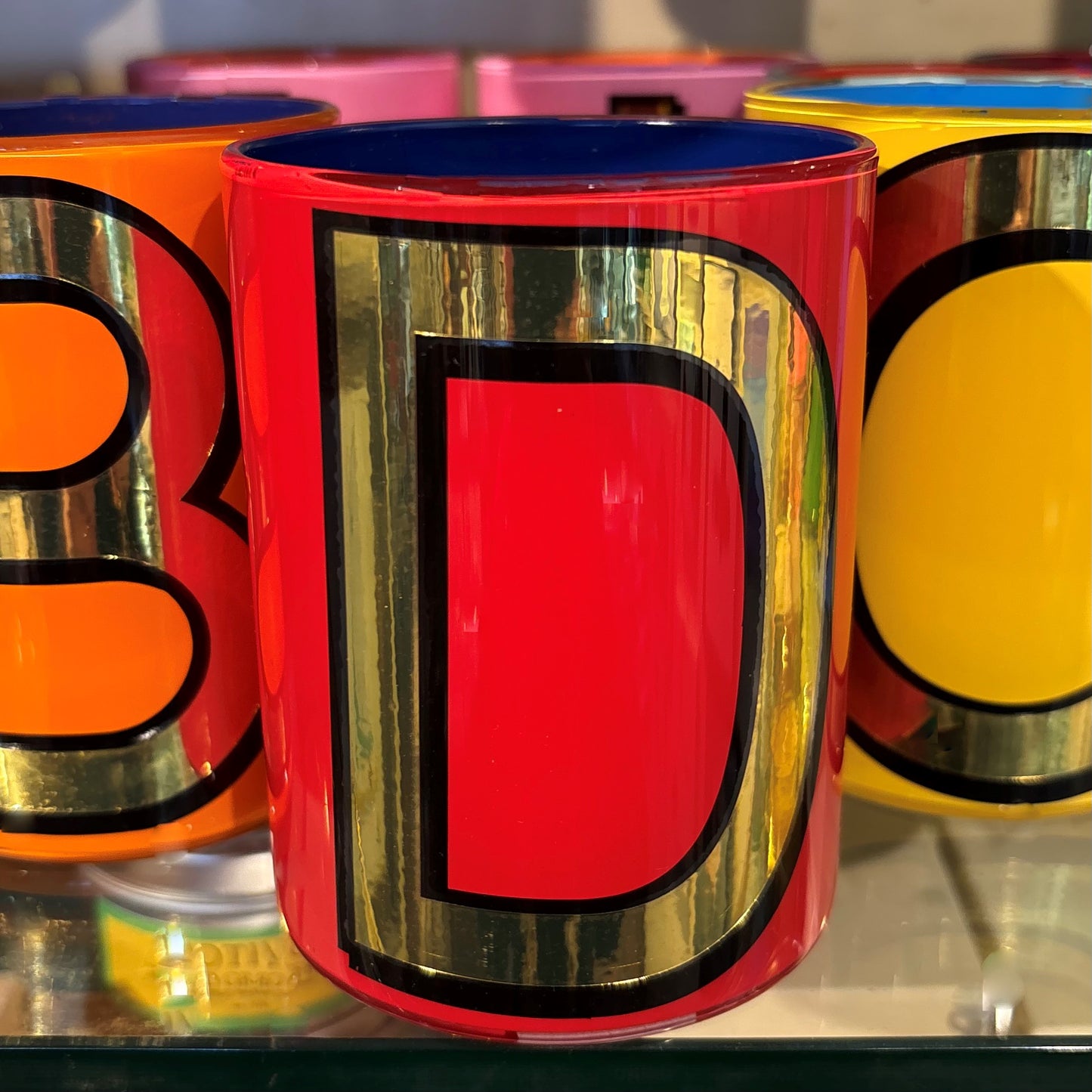 "D" Red Bridie Hall Brush Pot