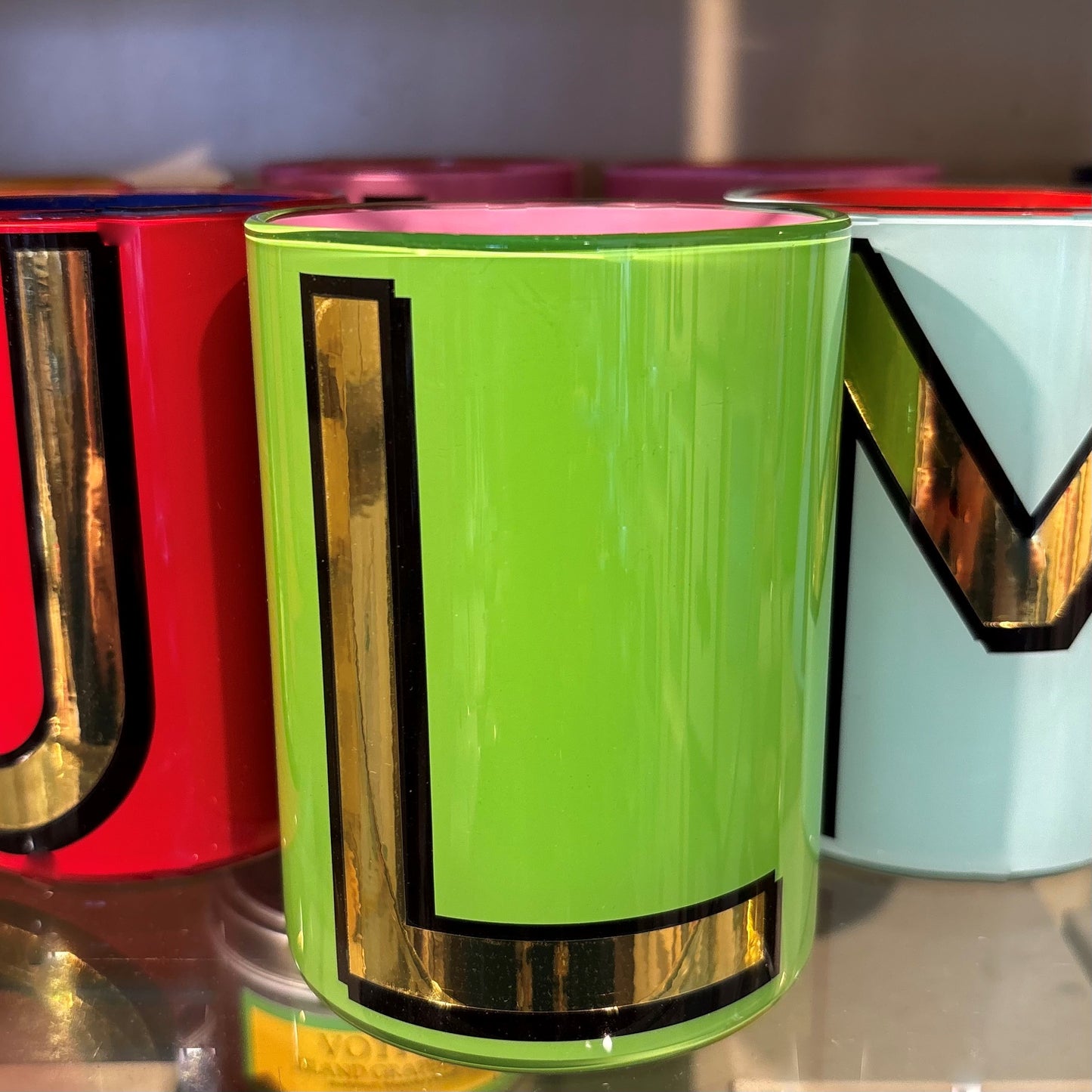 "L" Kelly Green Bridie Hall Brush Pot