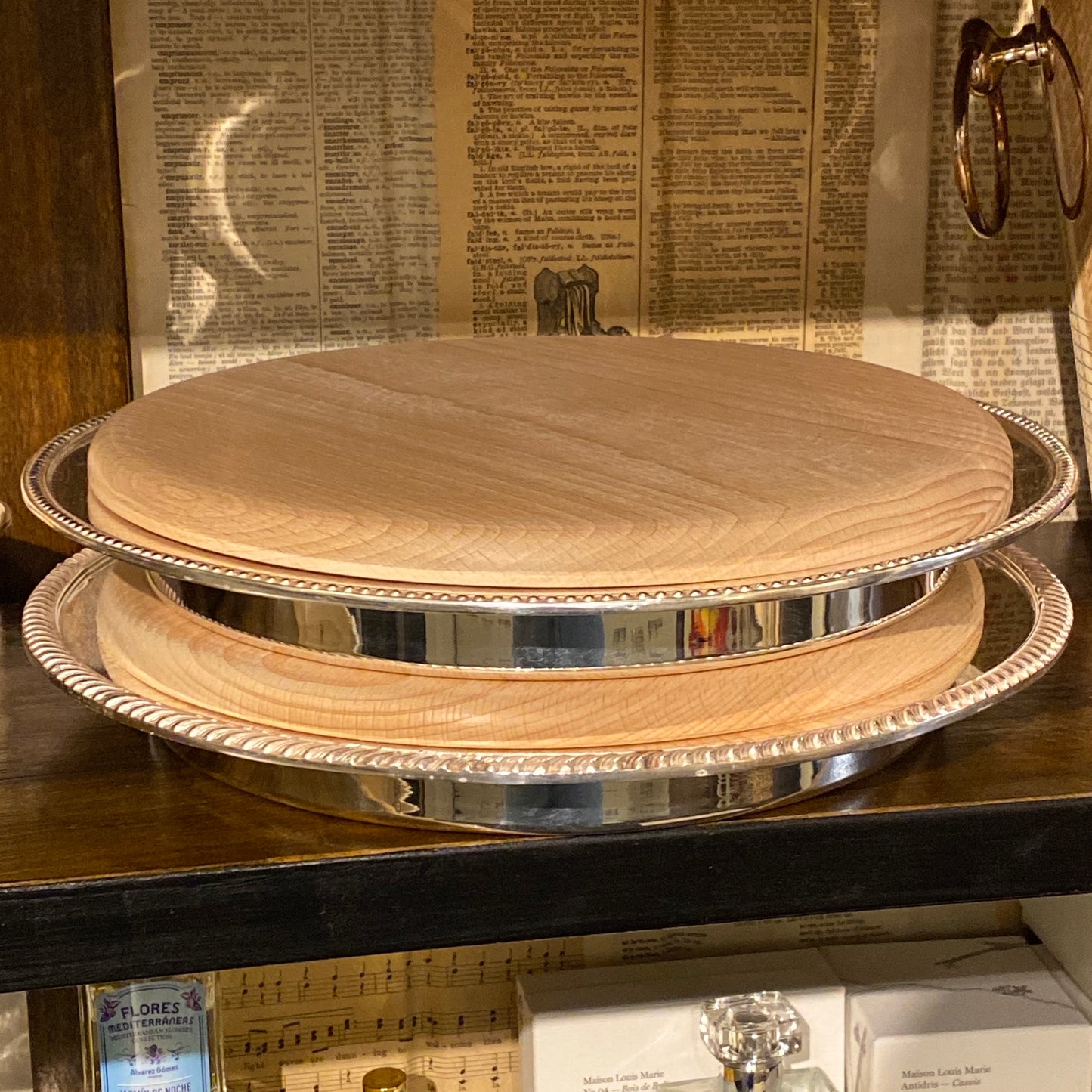 Vintage Hotel Silver Bead Edge Cheese Board