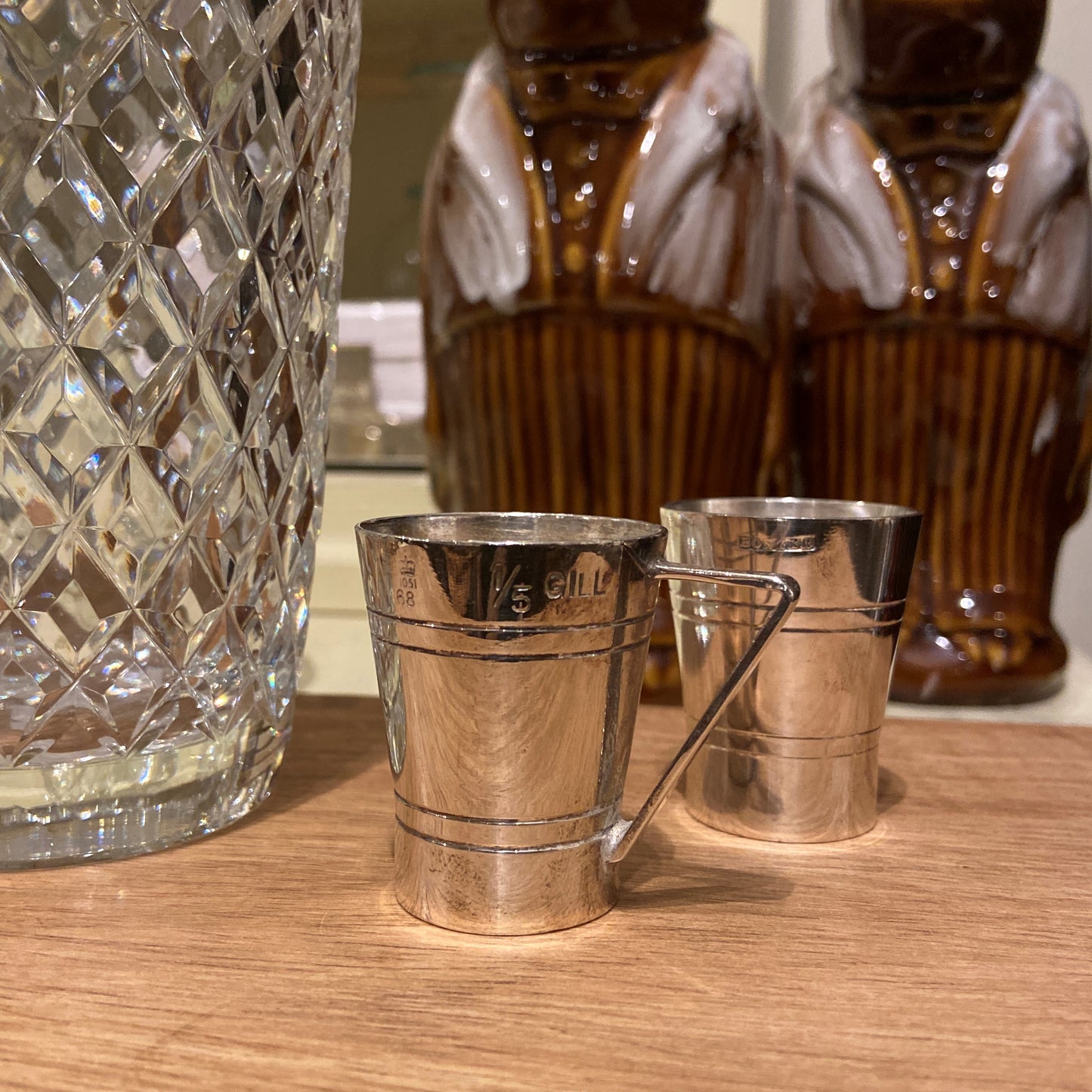 Vintage Hotel Silver Jigger With Handle, Medium