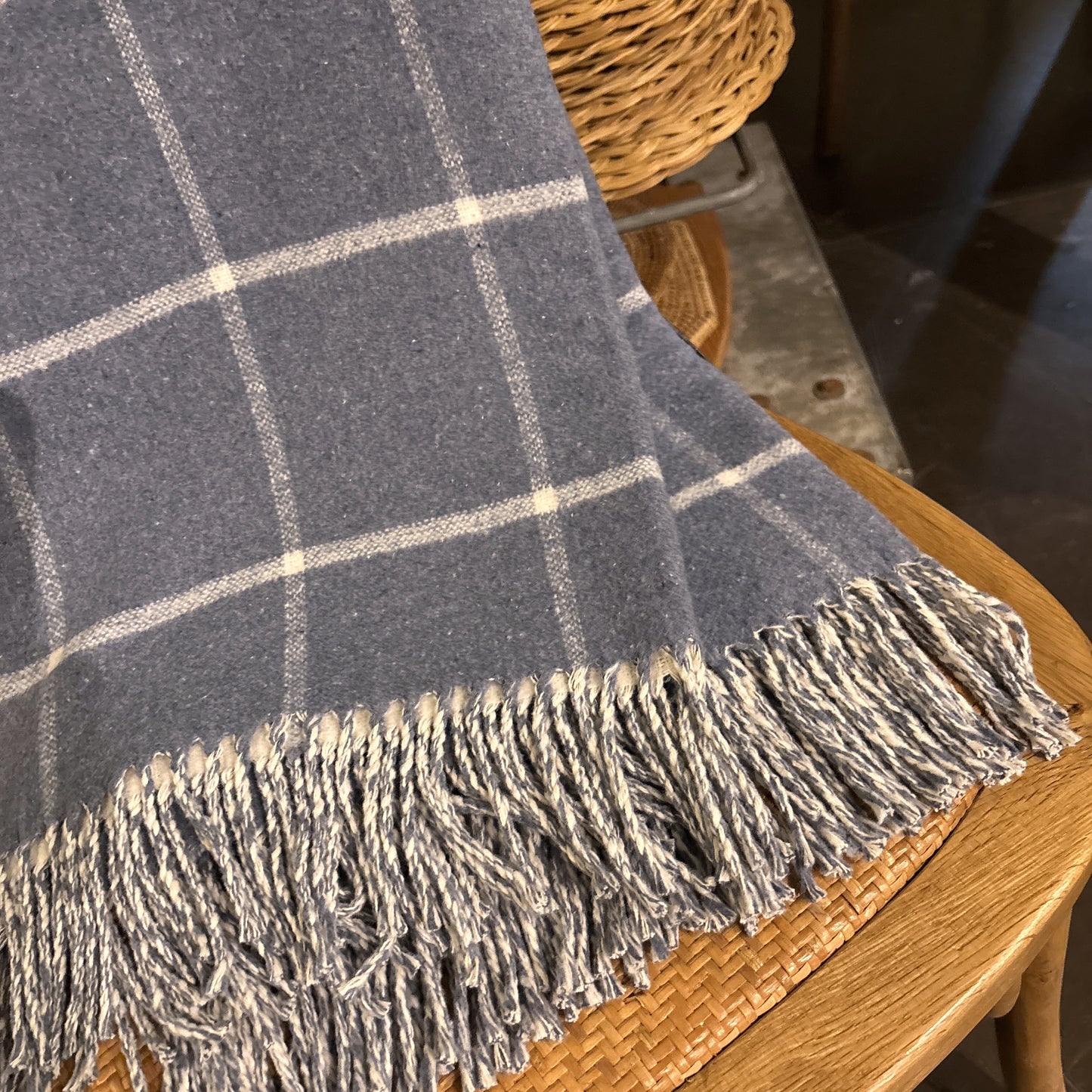 Denim Window Pane Throw