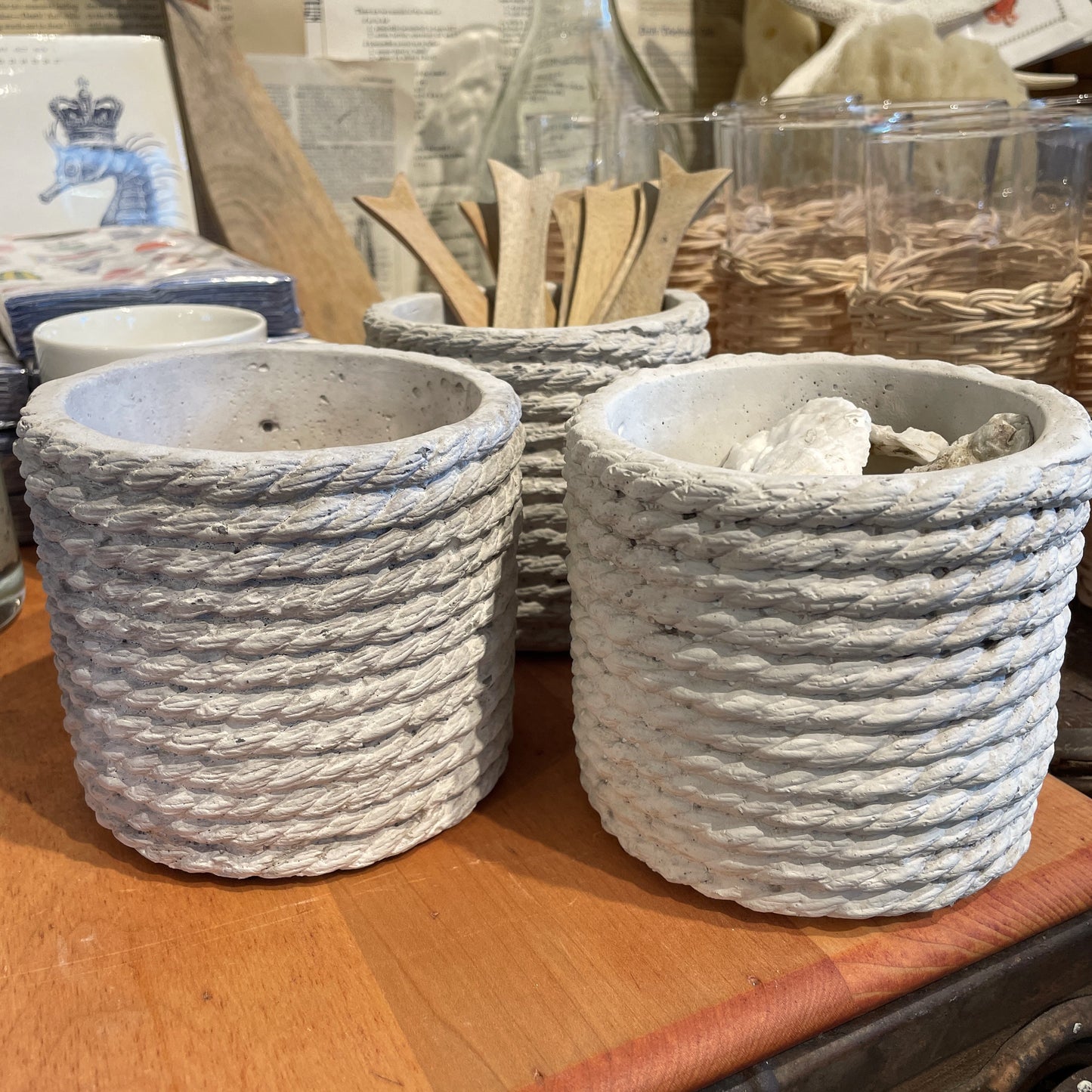 Cement Rope Cache Pot