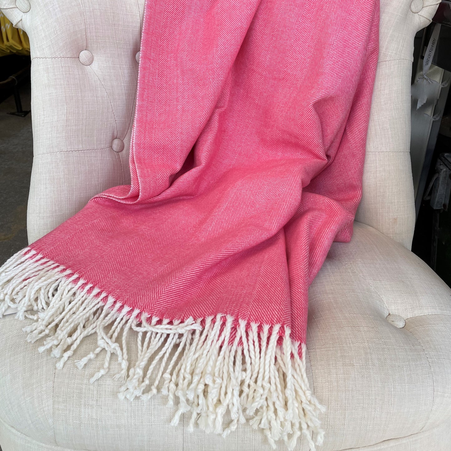 Coral Island Herringbone Throw