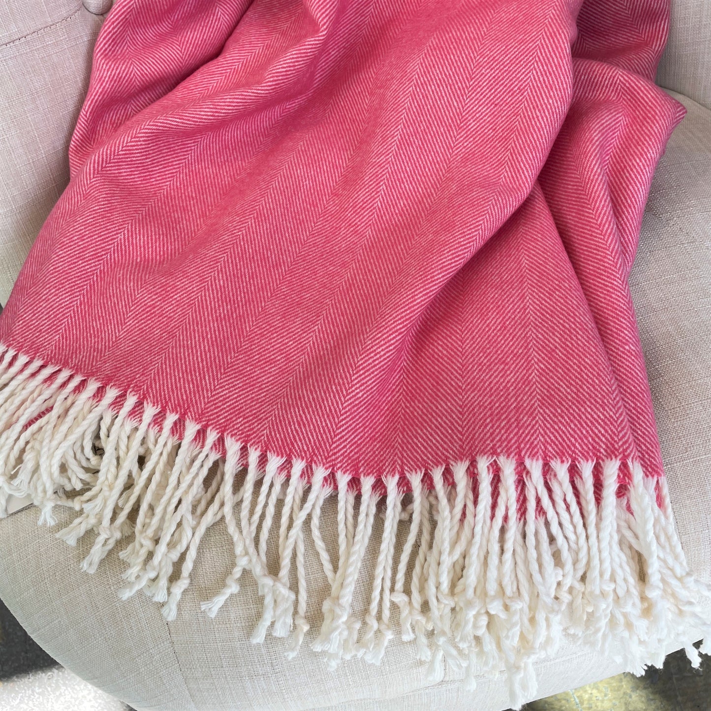 Coral Island Herringbone Throw