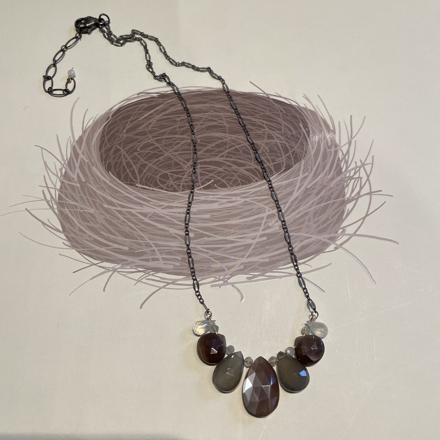 Chocolate/Grey Moonstone Necklace