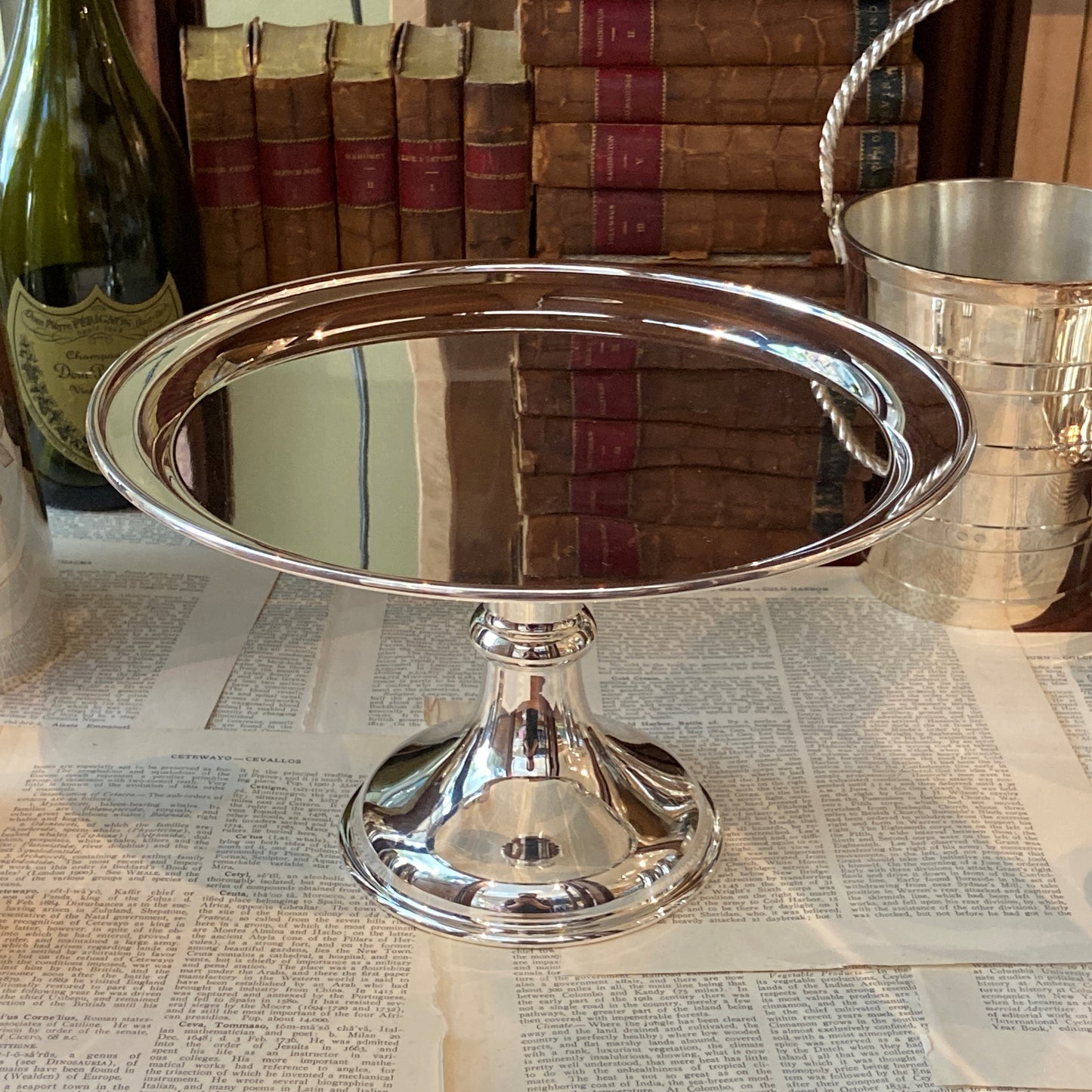 Silver Pedestal Cake Stand, Medium