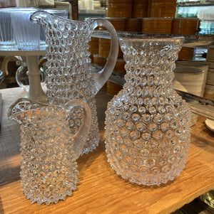 Clear Hobnail Carafe