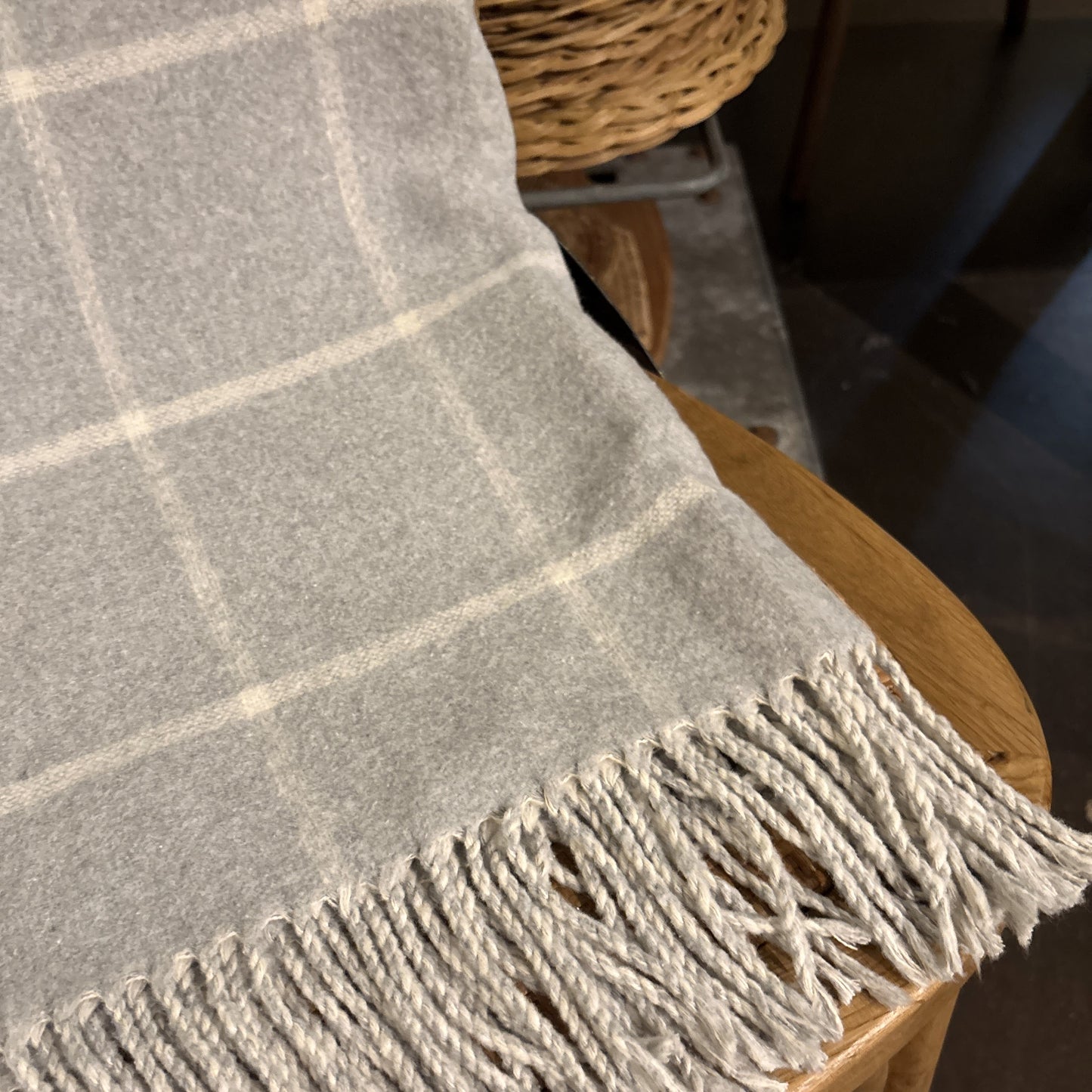 Grey Window Pane Throw