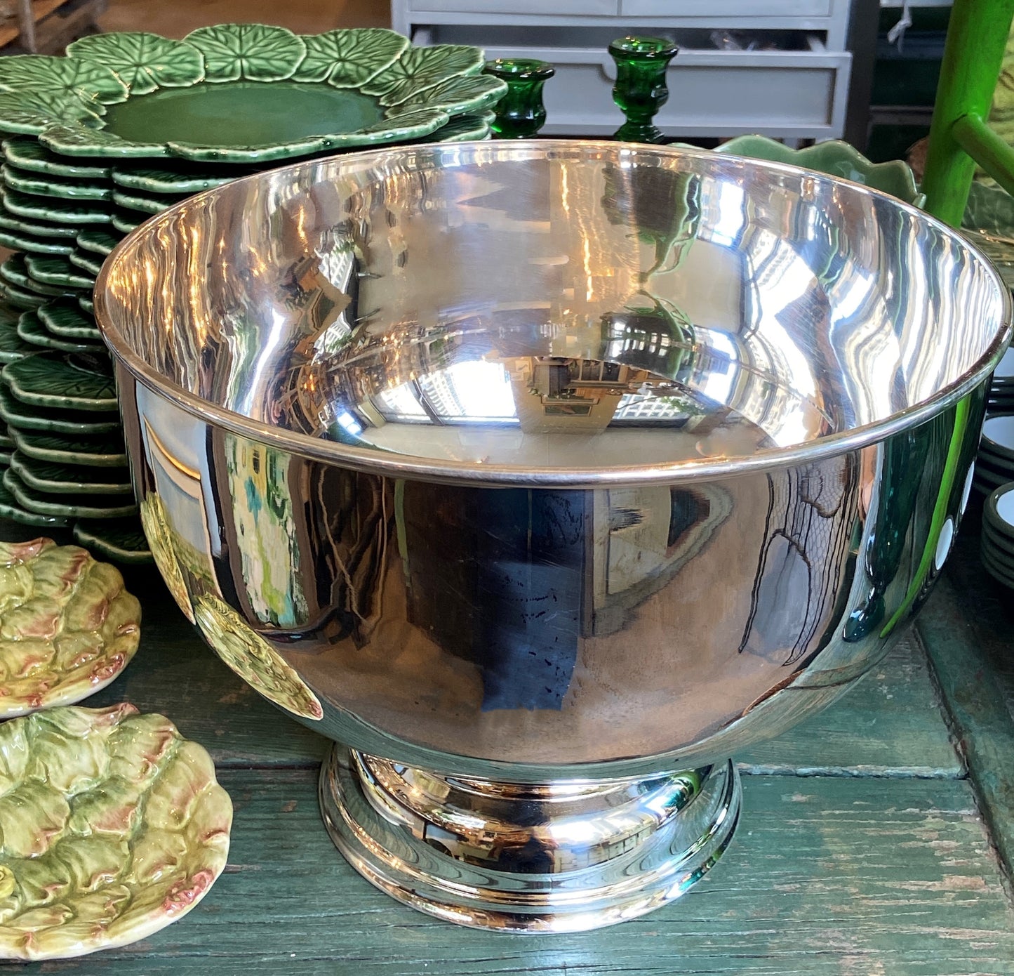 Vintage Hotel Silver 12" Plain Footed Bowl