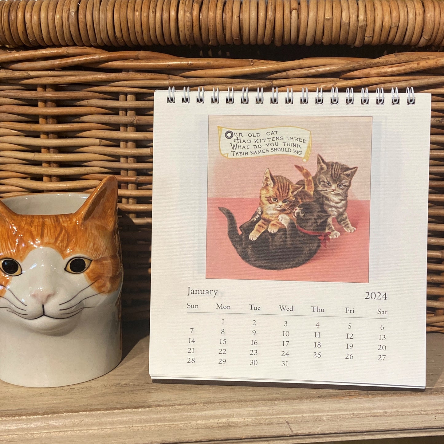 Vintage Cat 2024 Desk Cal