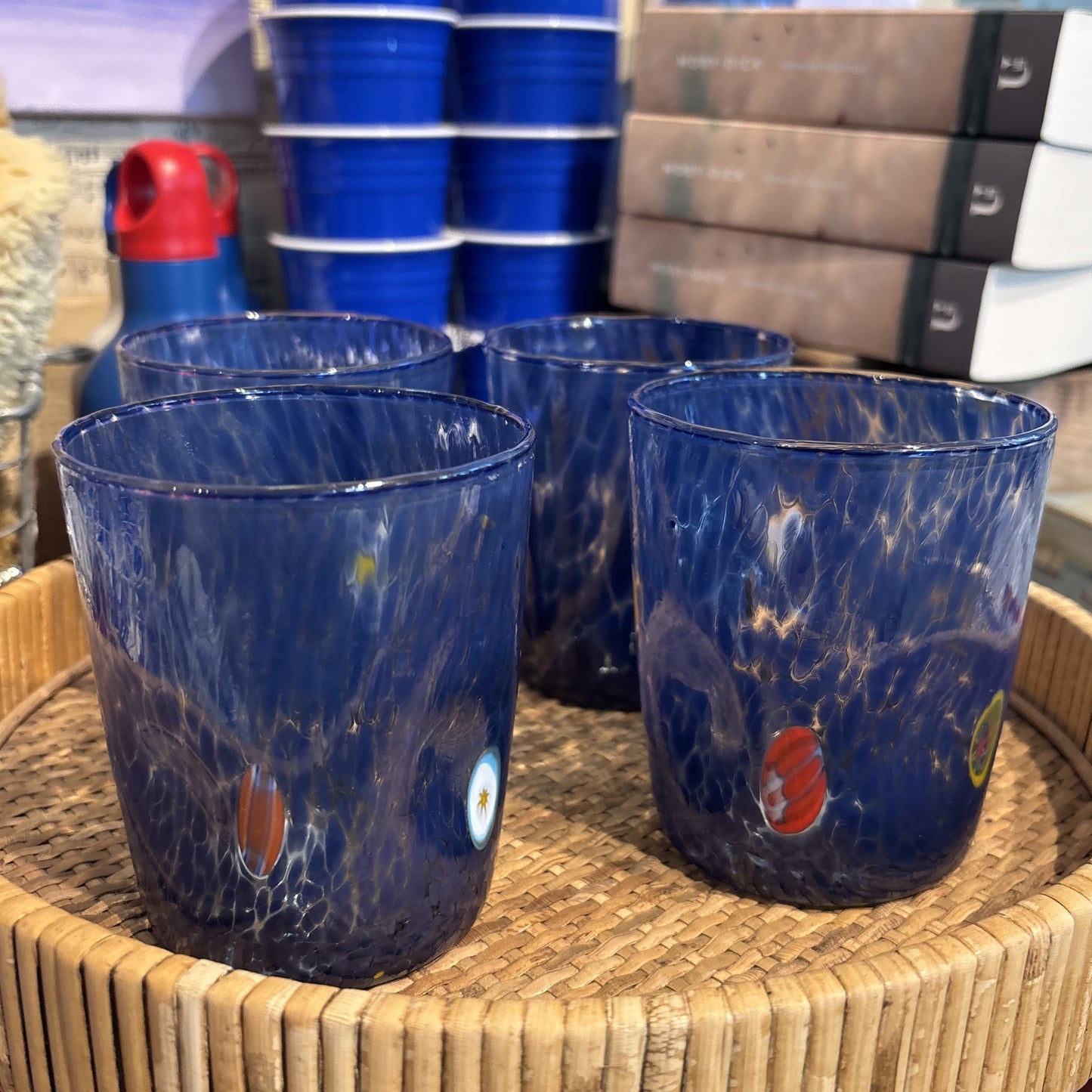 Dark Blue Short Murano Tumbler