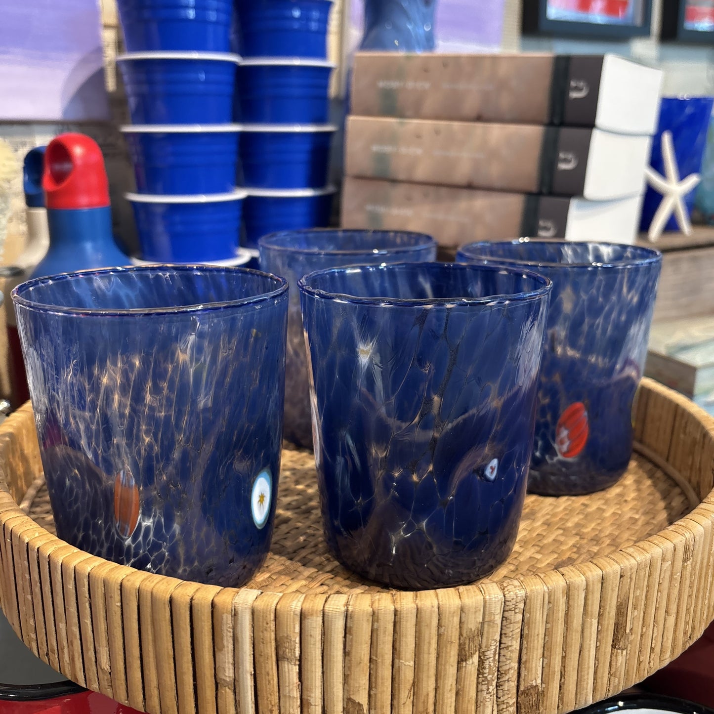 Dark Blue Short Murano Tumbler