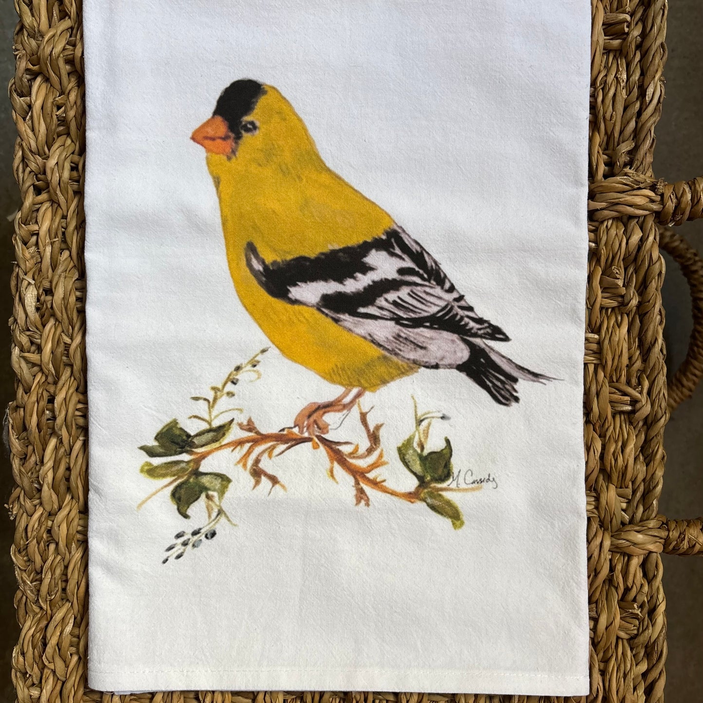 Goldfinch Bird Flour Sack Towel