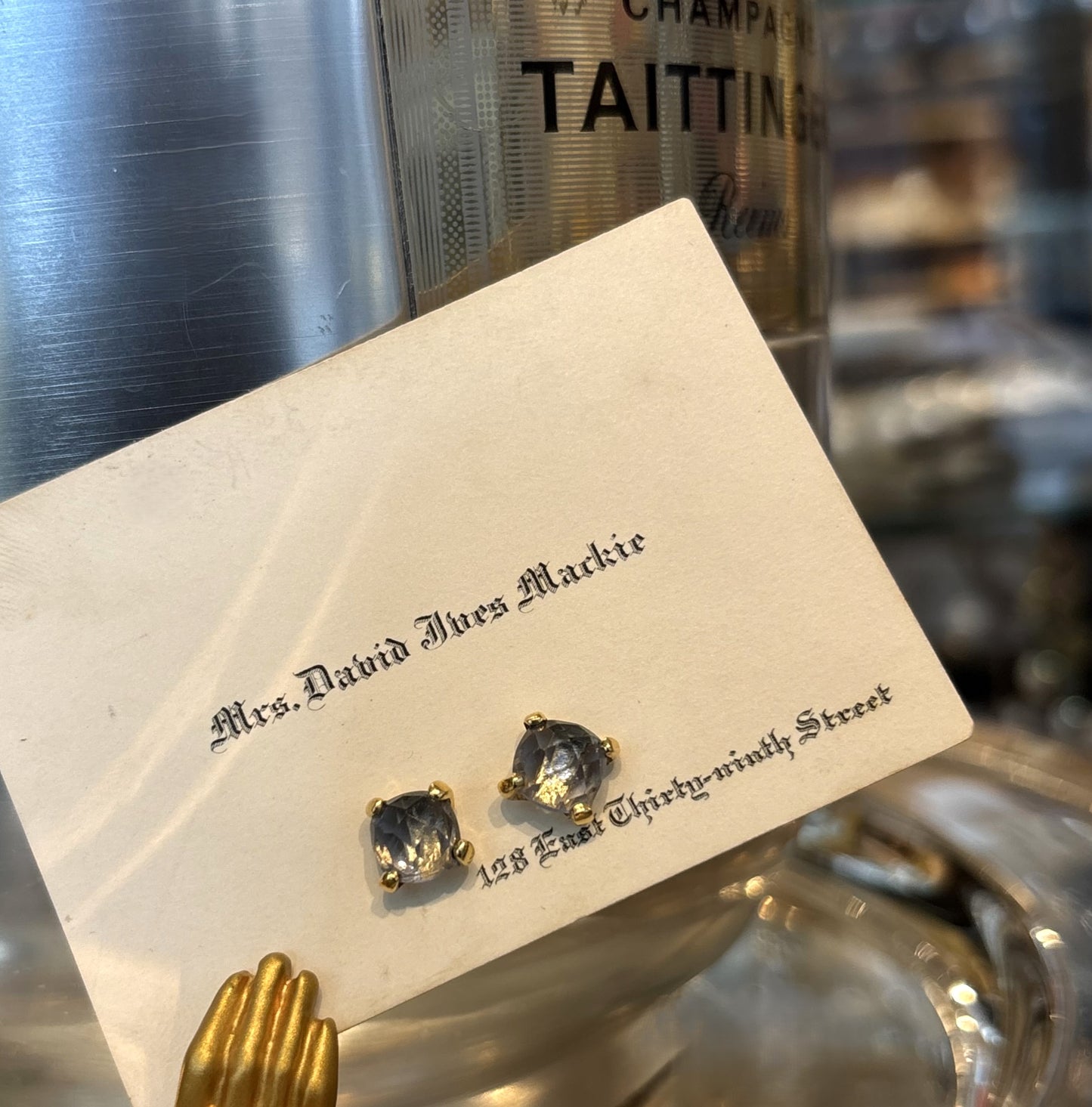 Small Four Prong Earrings, Tanzanite