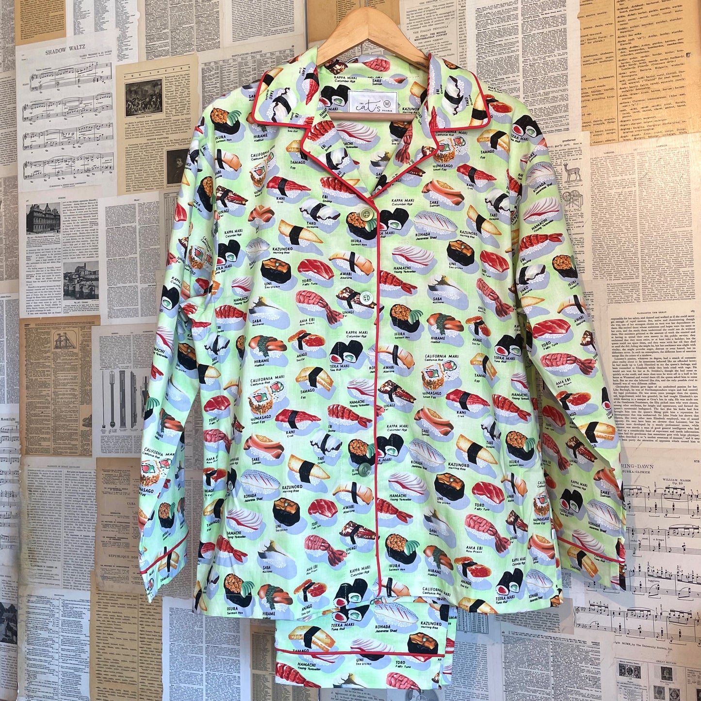 Sushi Yellow Pajama Set, Medium