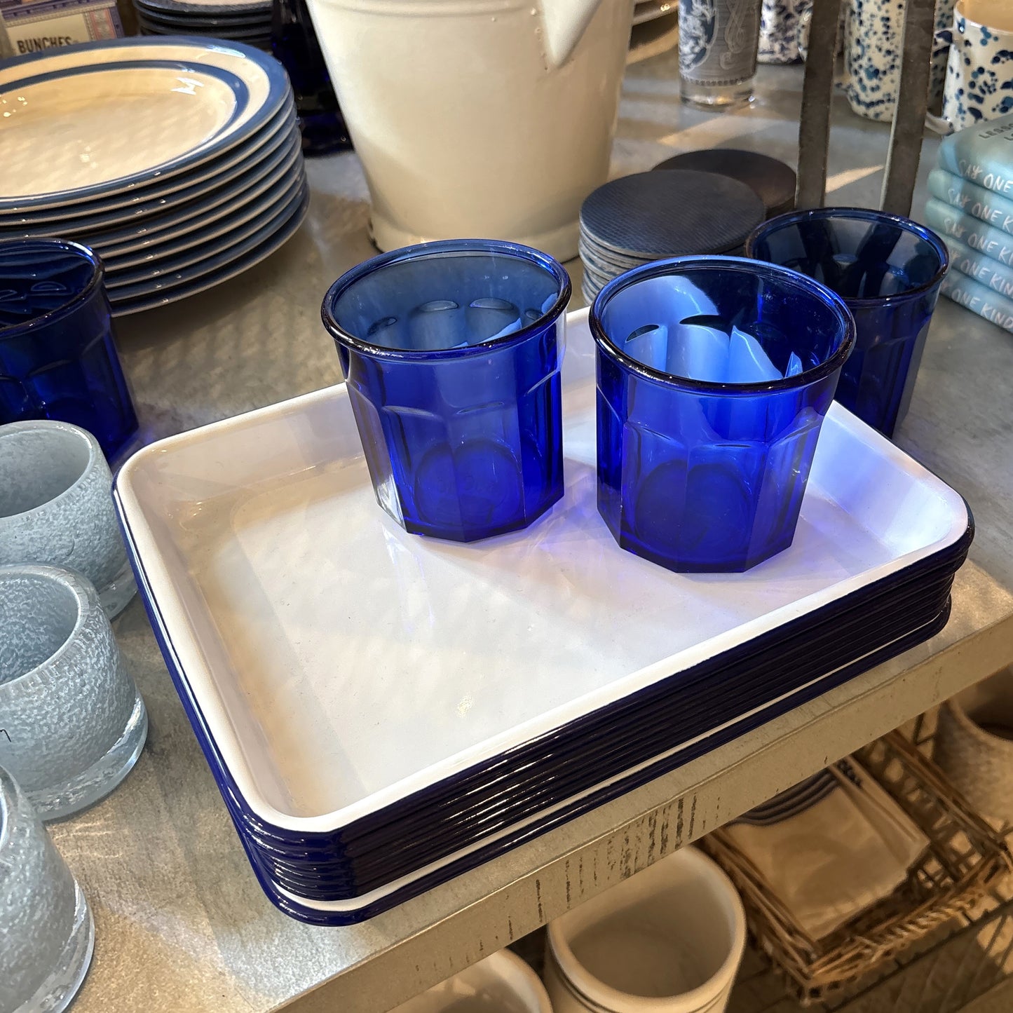 White Enamel Serving Tray