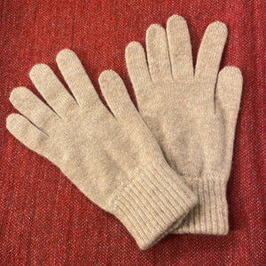 Men's Oatmeal Jersey Cashmere Gloves