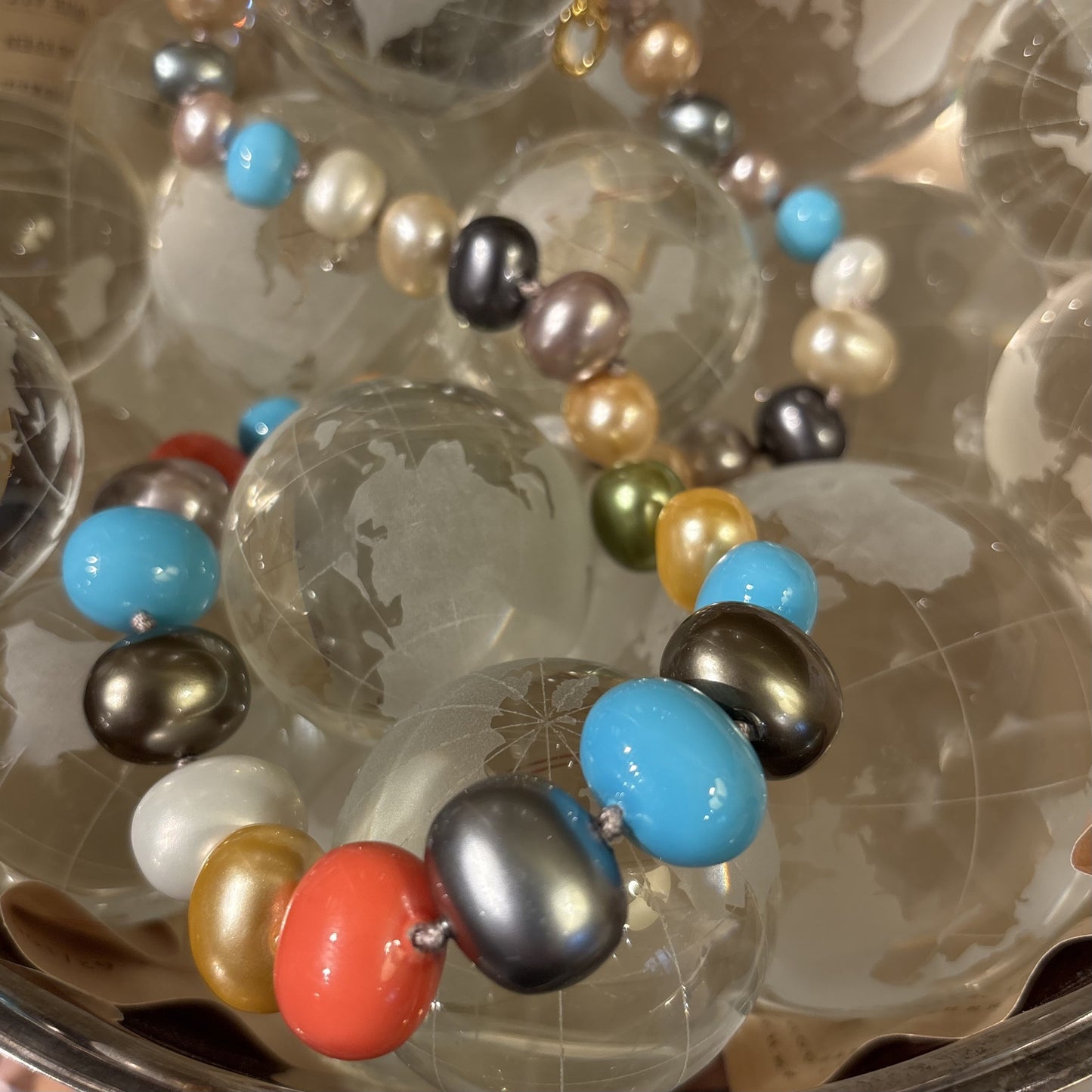 Rainbow Pebble Necklace