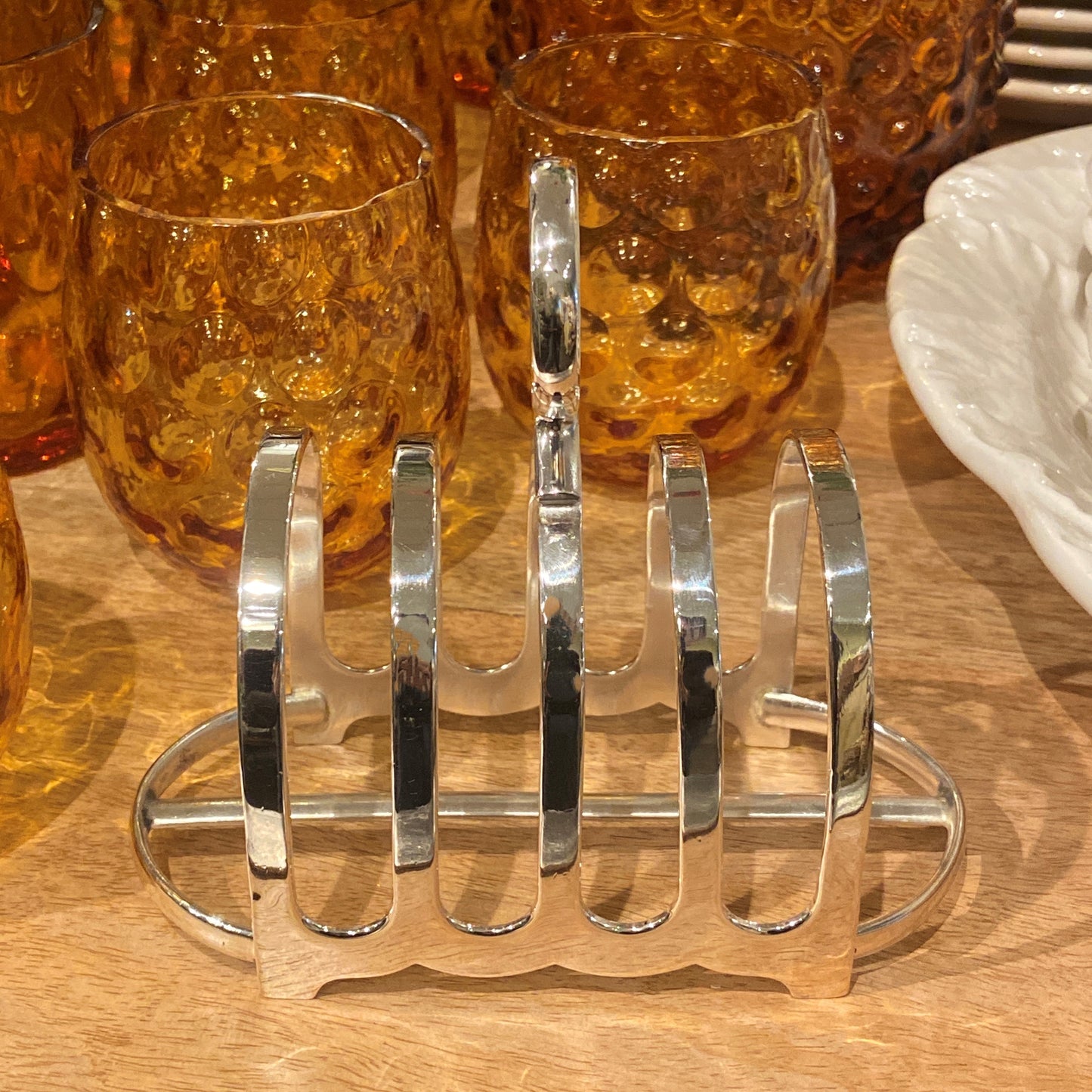 Vintage Hotel Silver Toast Rack 5 Bar