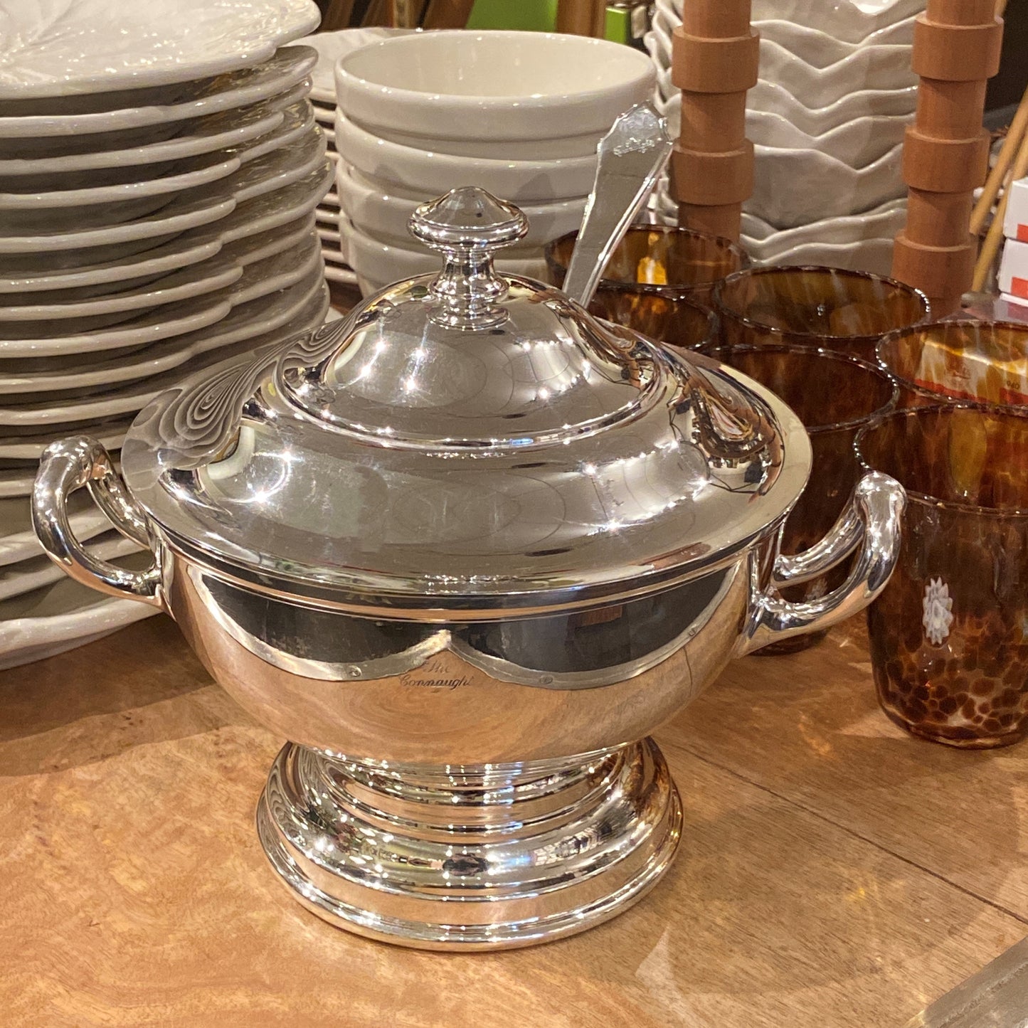 Vintage Hotel Silver Connaught Tureen & Ladle