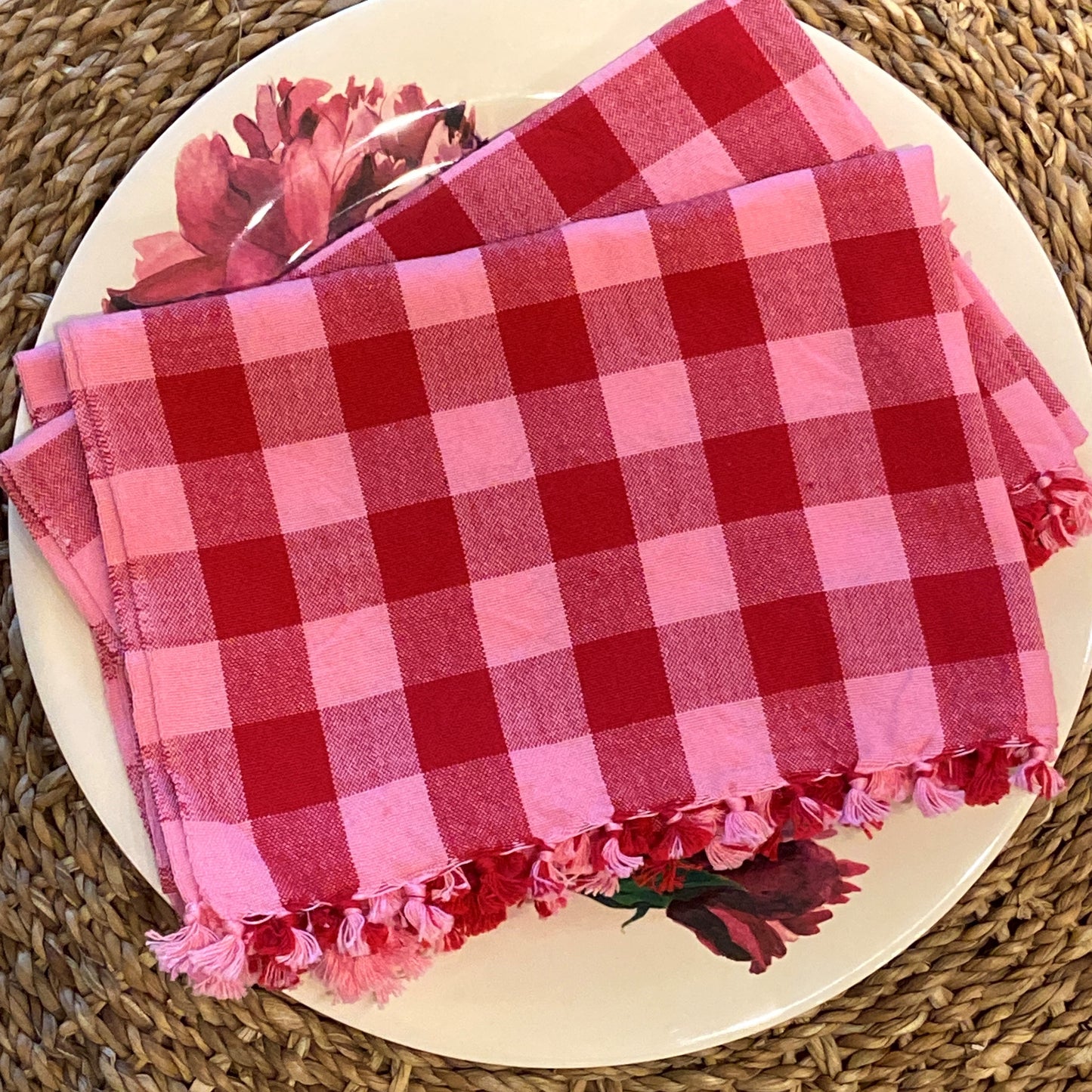 Gingham Valentine Tea Towel