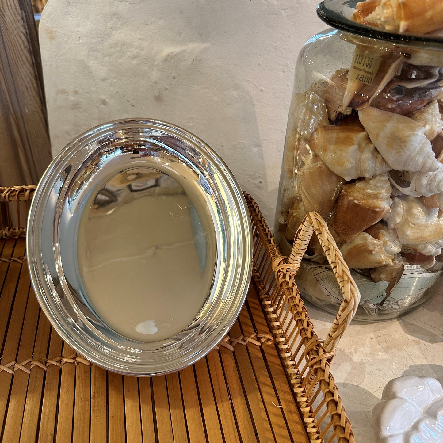 Vintage Hotel Silver Oval Serving Dish