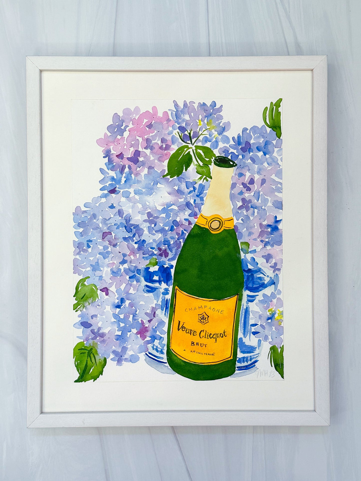 Hydrangeas & Veuve by Jeanne McKay Hartmann