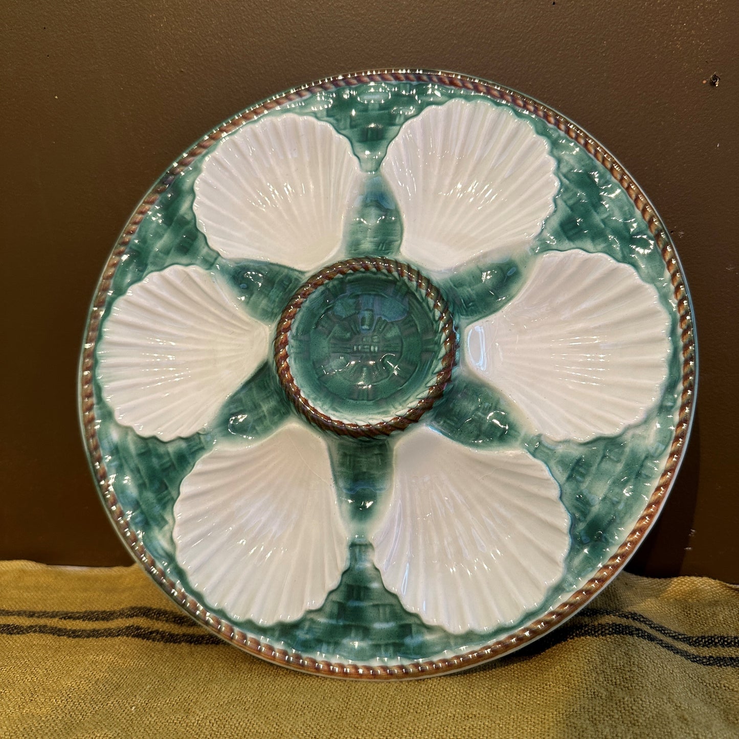 Vintage Oyster Plate Handpainted