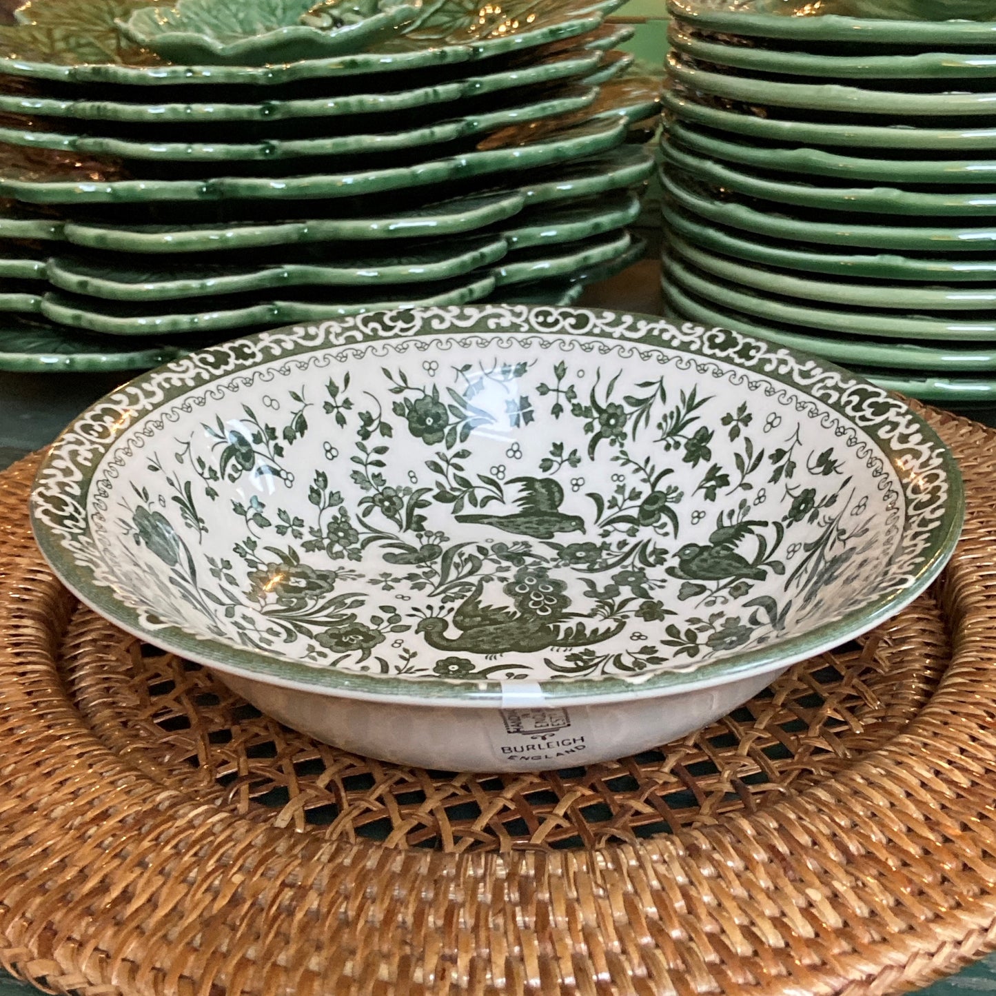 Green Regal Peacock Large Bowl