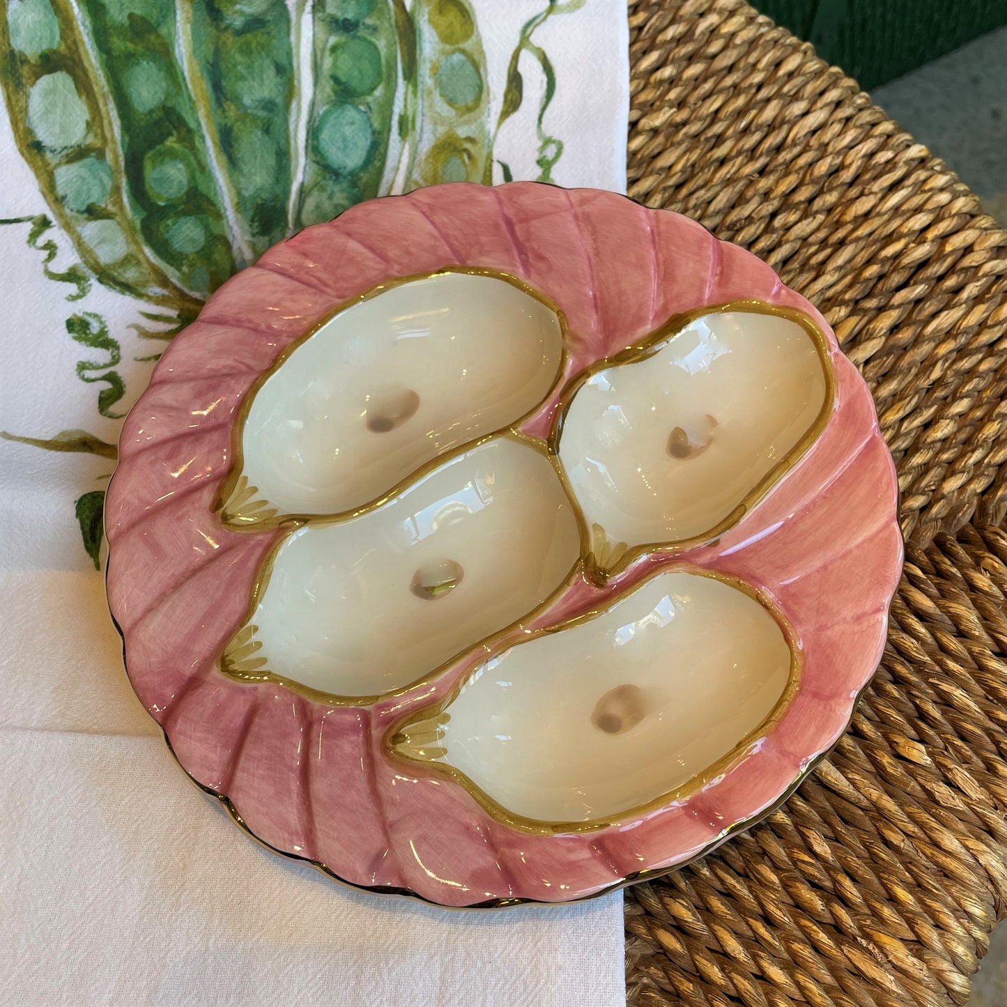 Pink & Gold Oyster Plate