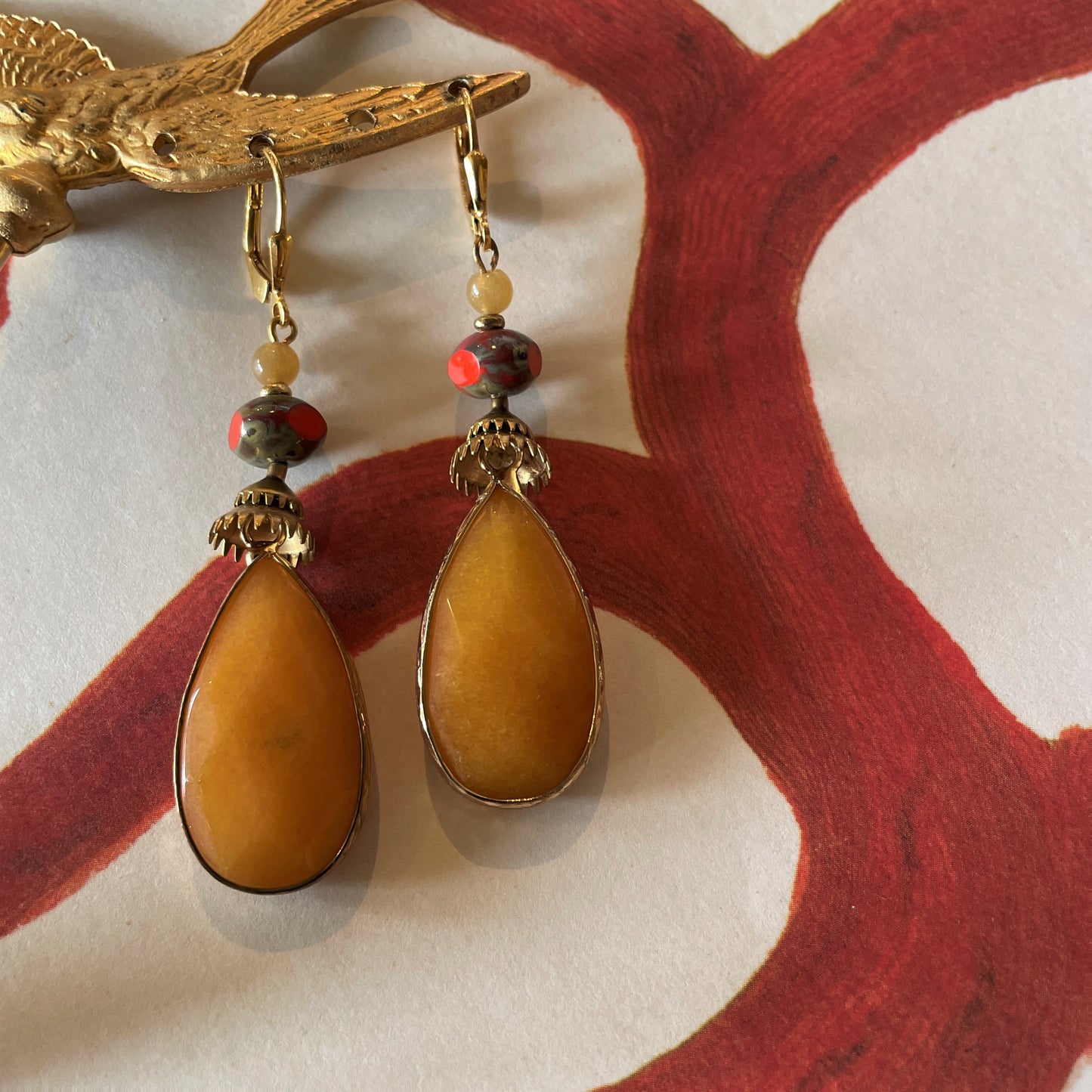 Butterscotch and Jasper Earrings