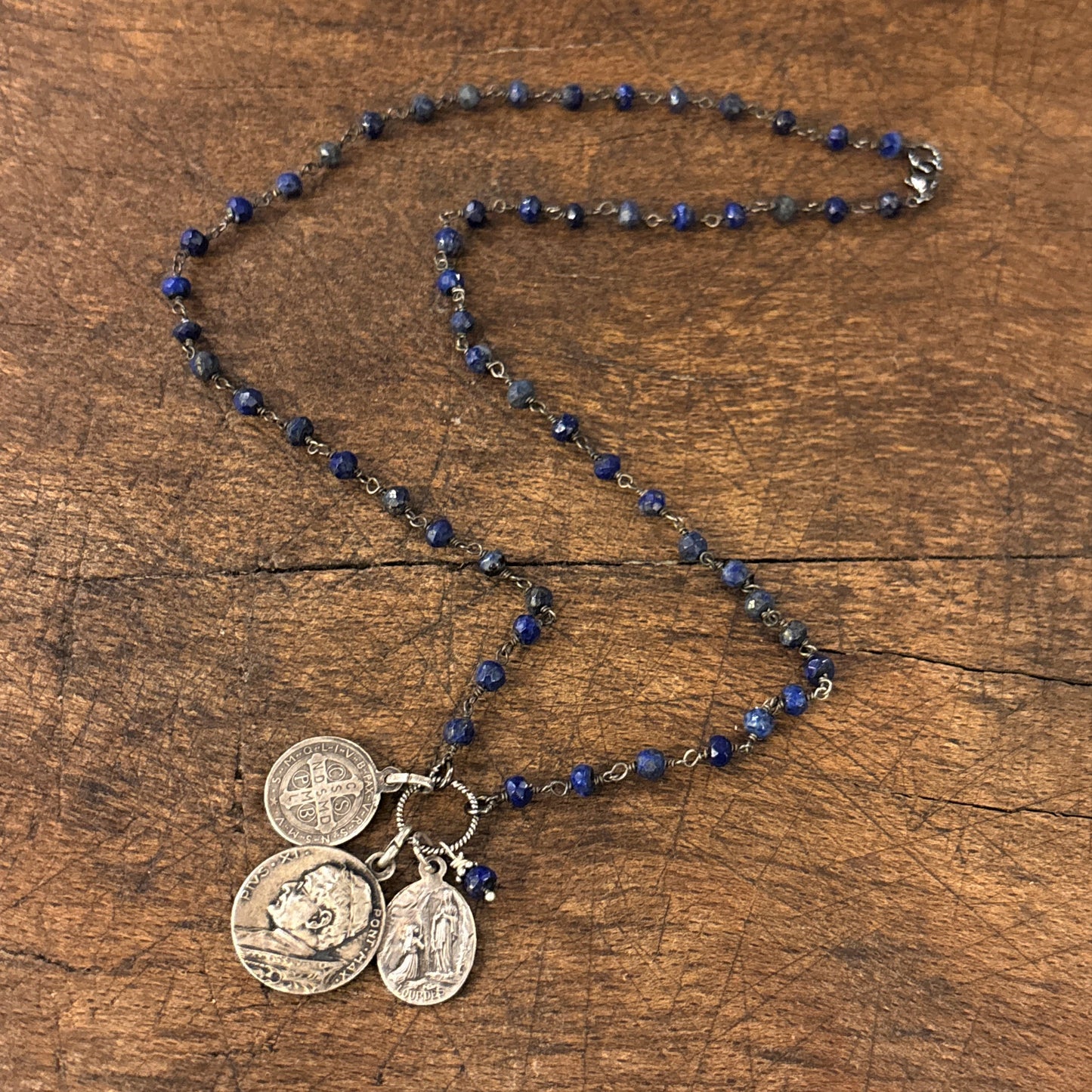 Lapis Vintage Charm Necklace
