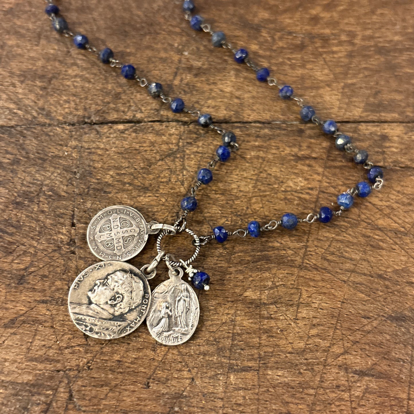 Lapis Vintage Charm Necklace