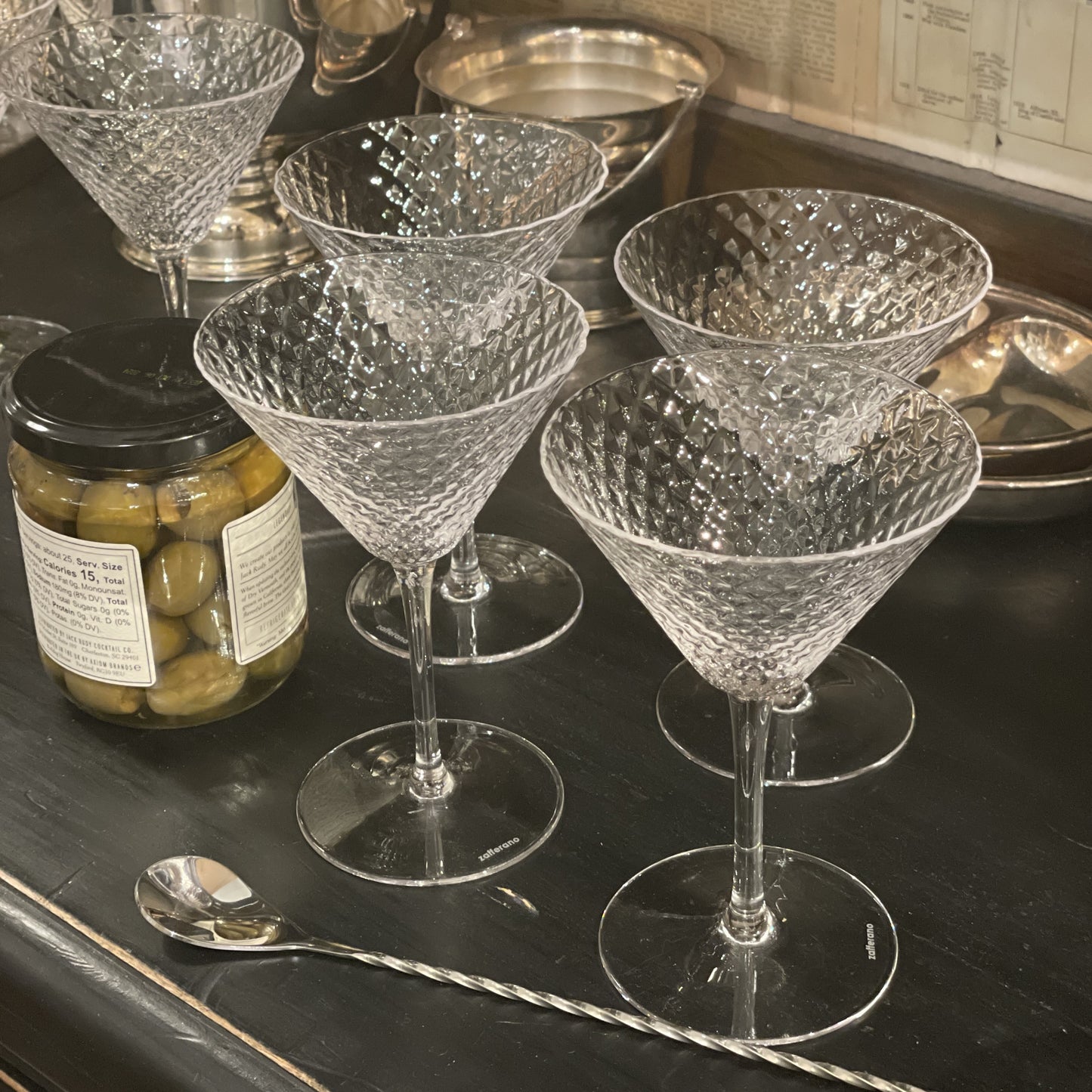 Diamond Patterned Martini Glass