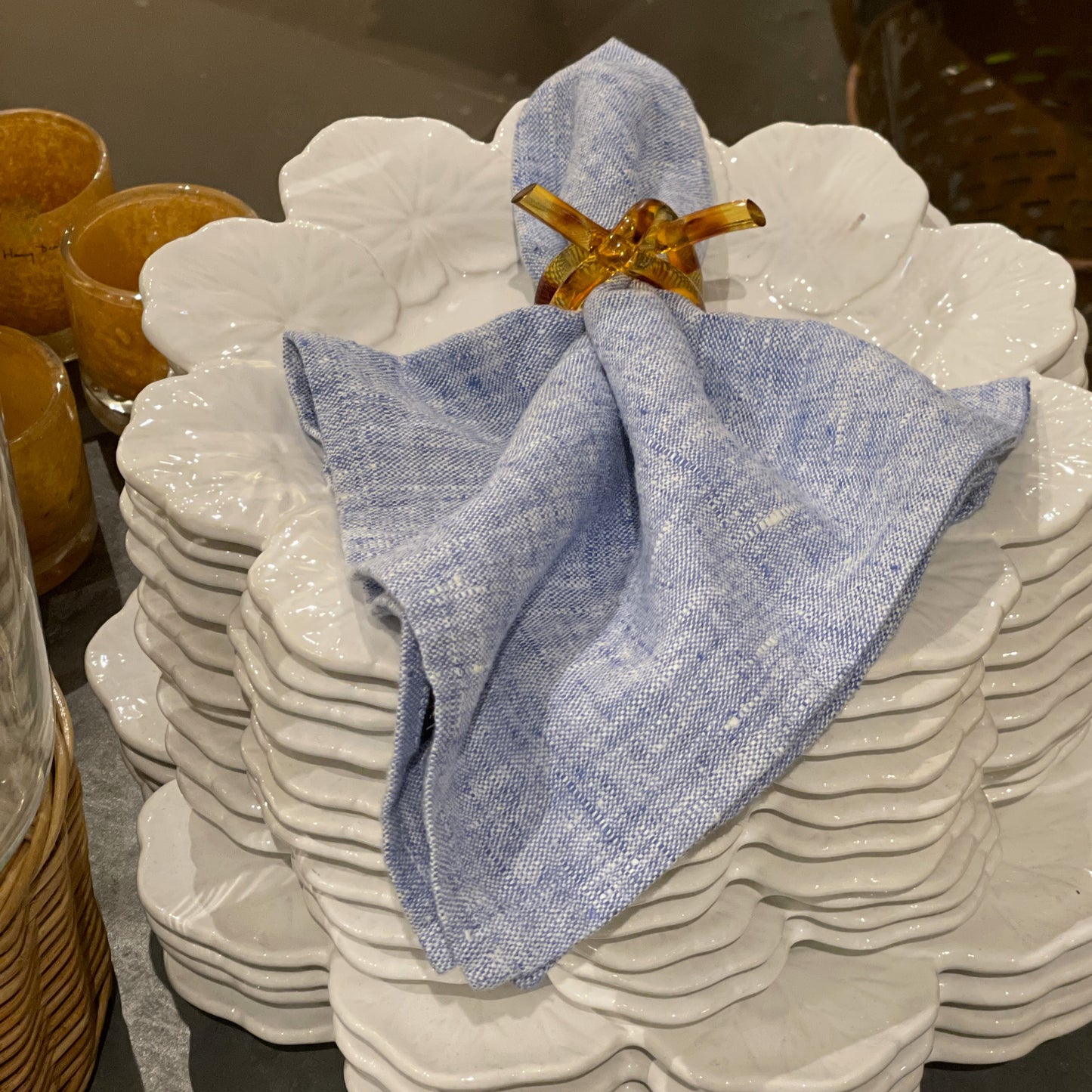 Francesca Light Blue Linen Napkin Set