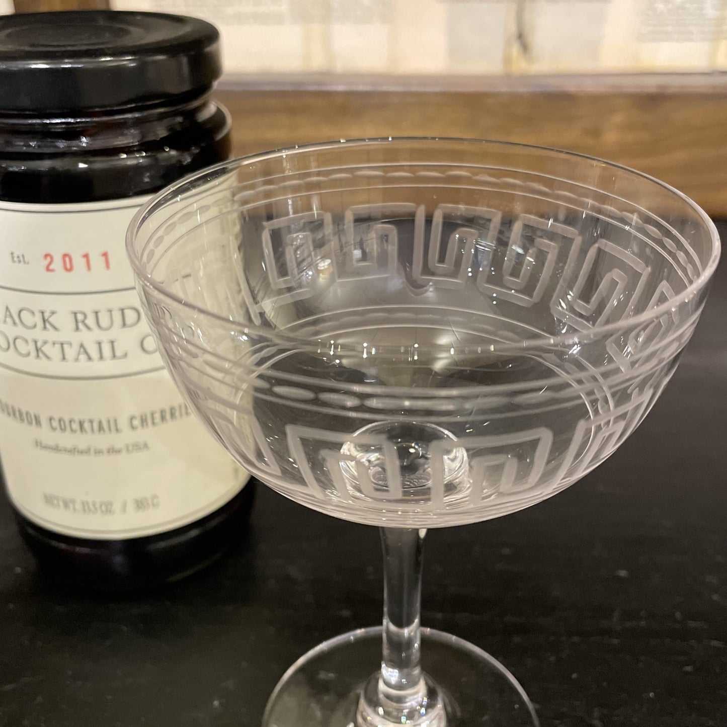 Greek Key Champagne Saucer