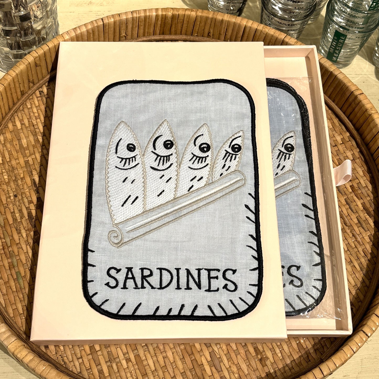 Sardine Cocktail Napkins, Set of 4